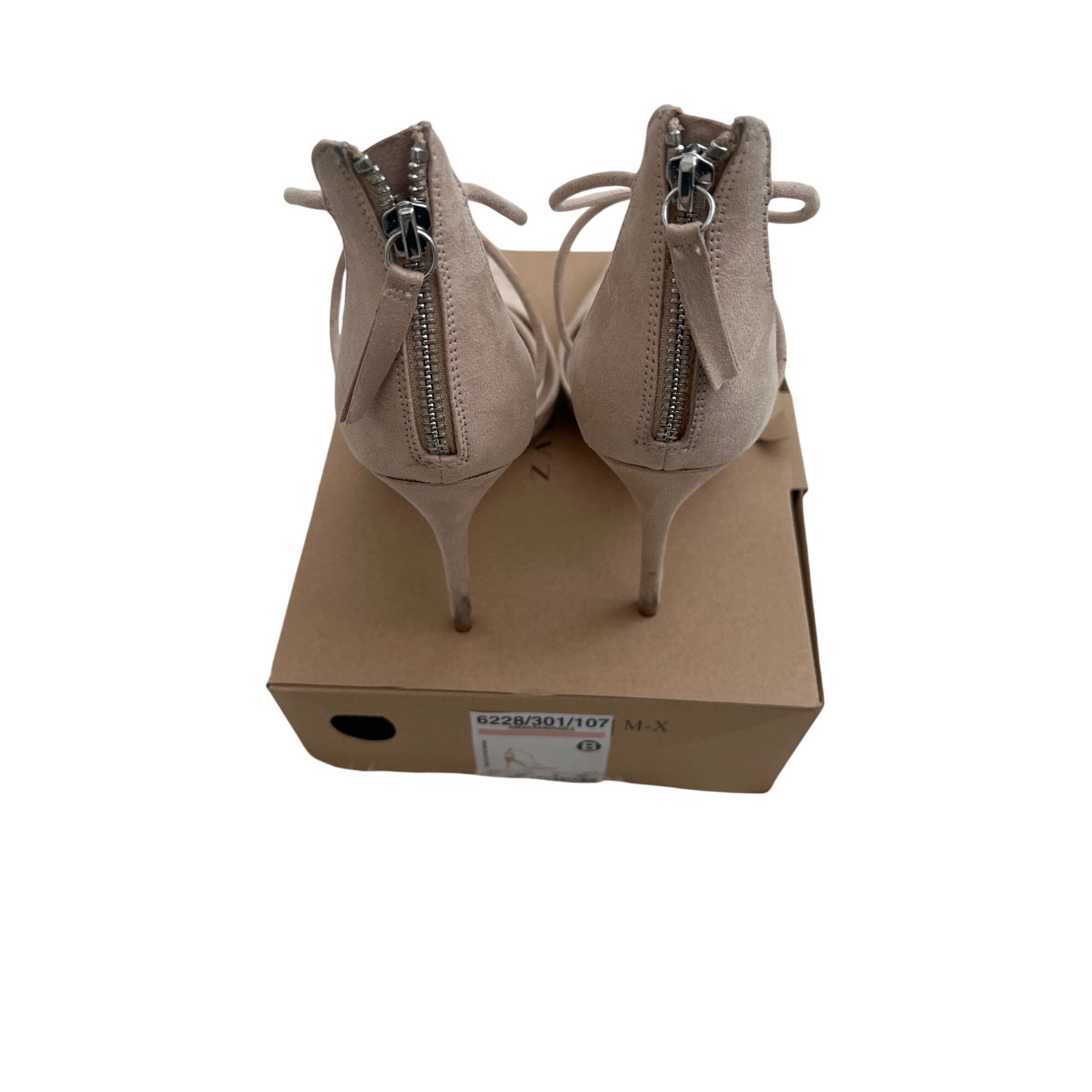 Zara Zara Basic Sand T-Strap Suede High Heels Size US 7.5 / IT 37.5 - 5 Thumbnail