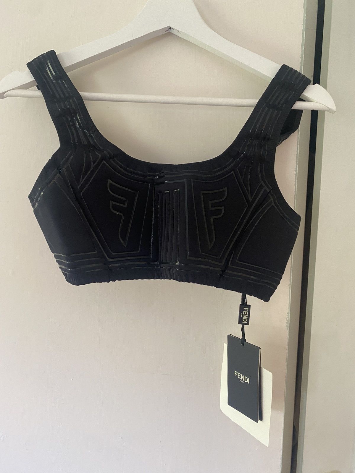 Fendi Fendi FFreedom Neoprene Rubber FF Scoop Cropped Bra Top Size S / US 4 / IT 40 - 1 Thumbnail