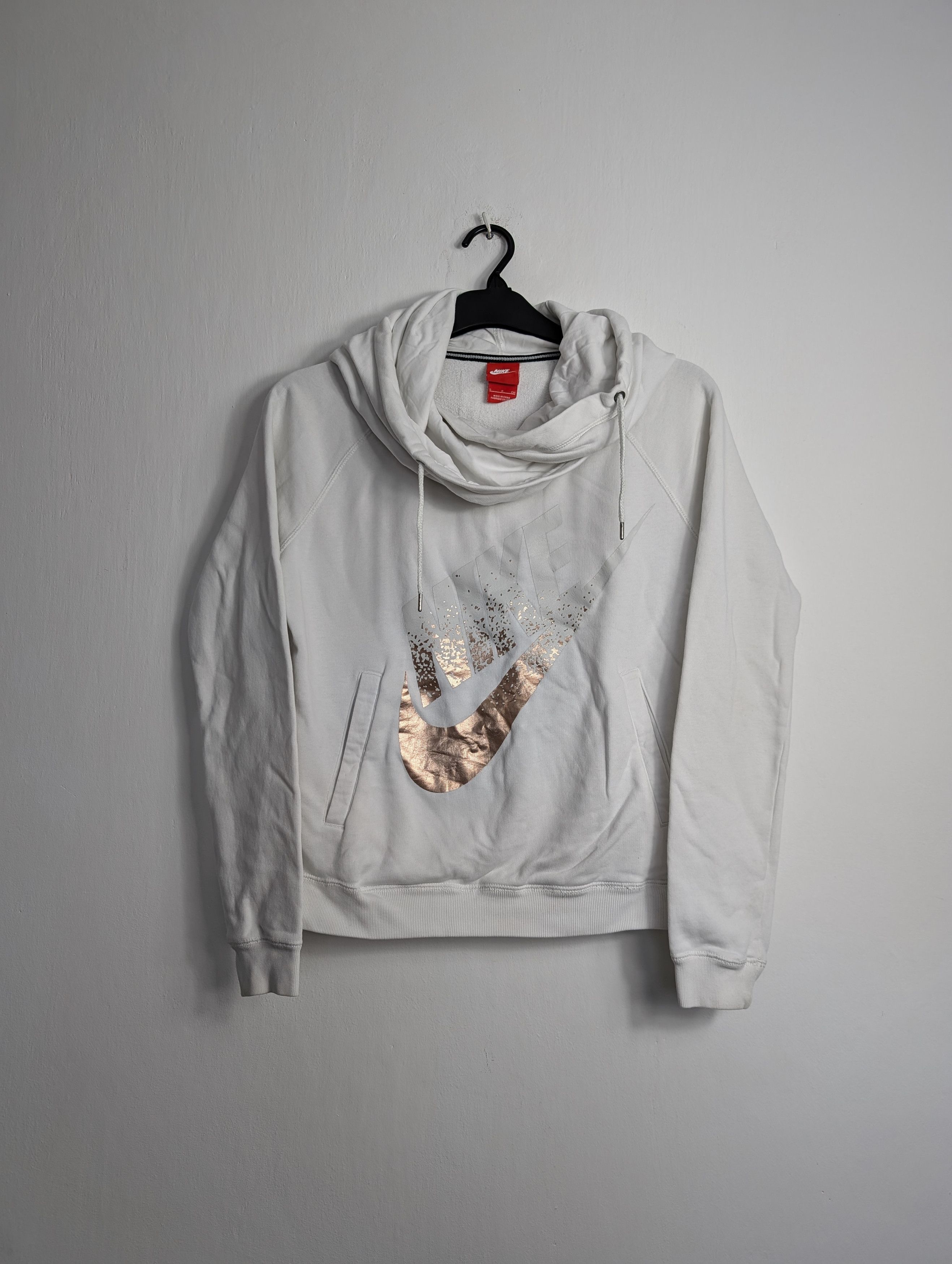 Nike Nike Sportswear White Gold Logo Hoodie Retro Y2K Size S / US 4 / IT 40 - 1 Thumbnail