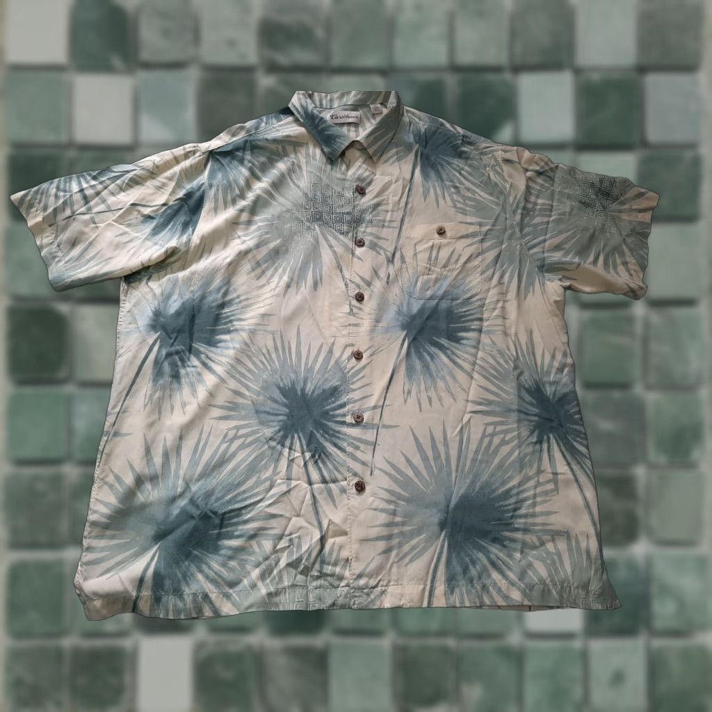 Vintage Caribbean Hawaiian Floral Print Button-Down Shirt Mens XL Rayon Short Sleeve Size US XL / EU 56 / 4 - 1 Thumbnail
