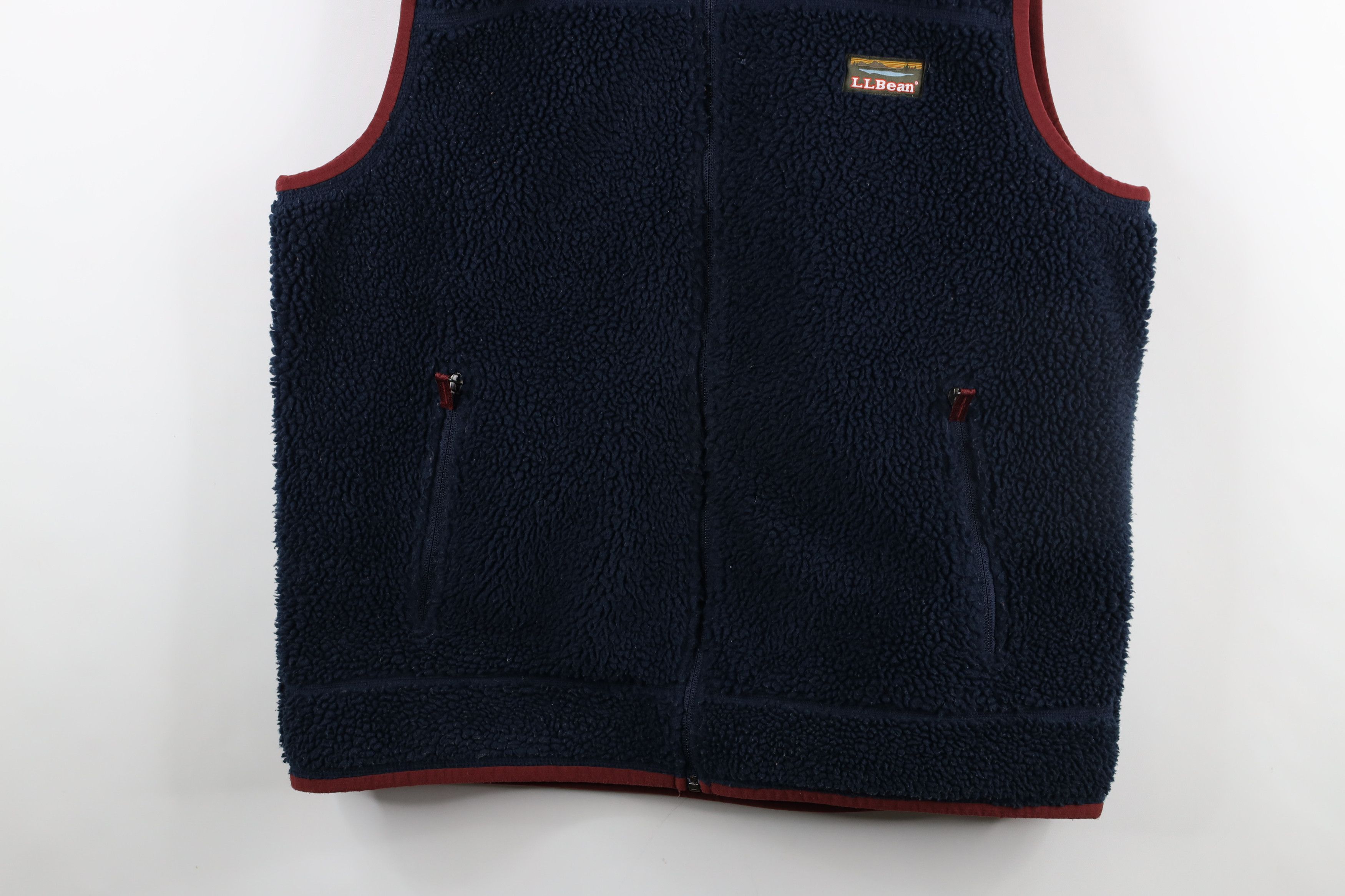L.L. Bean Vintage LL Bean Deep Pile Fleece Full Zip Vest jacket Blue Size US XL / EU 56 / 4 - 3 Thumbnail