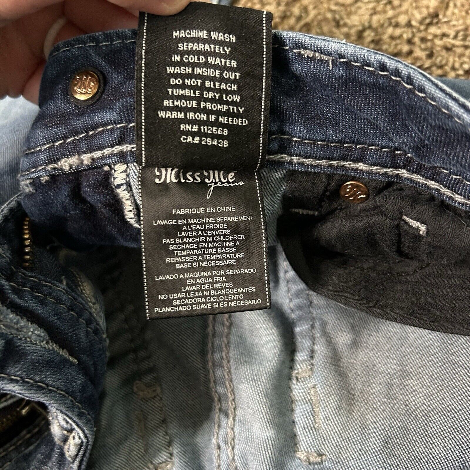 Miss Me Miss Me Ankle Skinny Low Rise Jeans Distressed Sz 27 Size 27" / US 4 / IT 40 - 6 Thumbnail