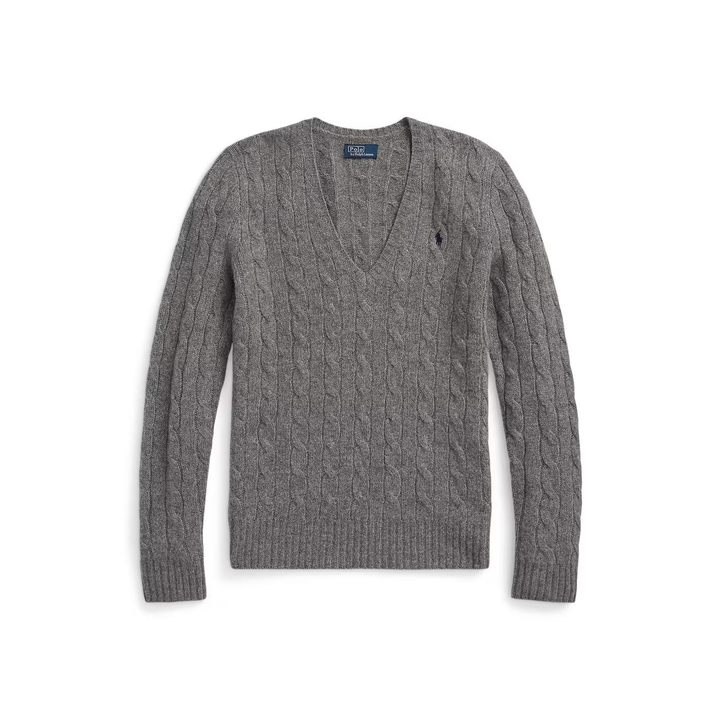 Polo Ralph Lauren o1g2r1mq0825 Cable Sweater in Heather Grey Size L / US 10 / IT 46 - 1 Thumbnail