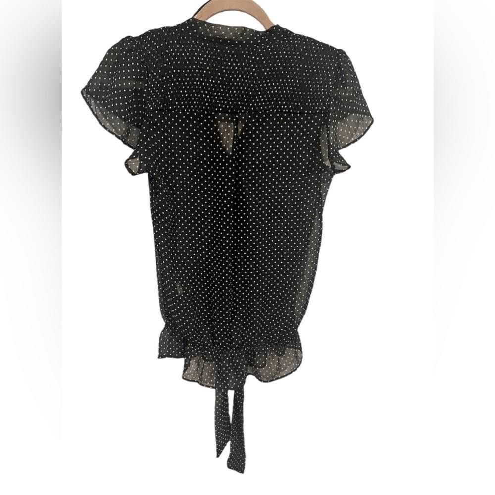 Zara Zara TRF Black & White Polka Dot Sheer Blouse Size M / US 6-8 / IT 42-44 - 3 Thumbnail