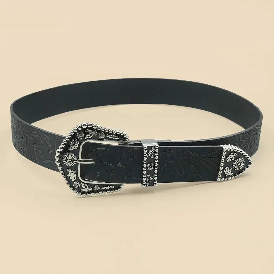 Jewelry Elegant Vintage Carved Buckle Leaf Belt Size ONE SIZE - 4 Thumbnail