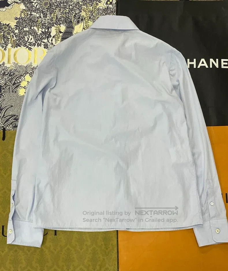 Prada Prada Blue neckline triangle logo shirt Size XS / US 0-2 / IT 36-38 - 4 Thumbnail