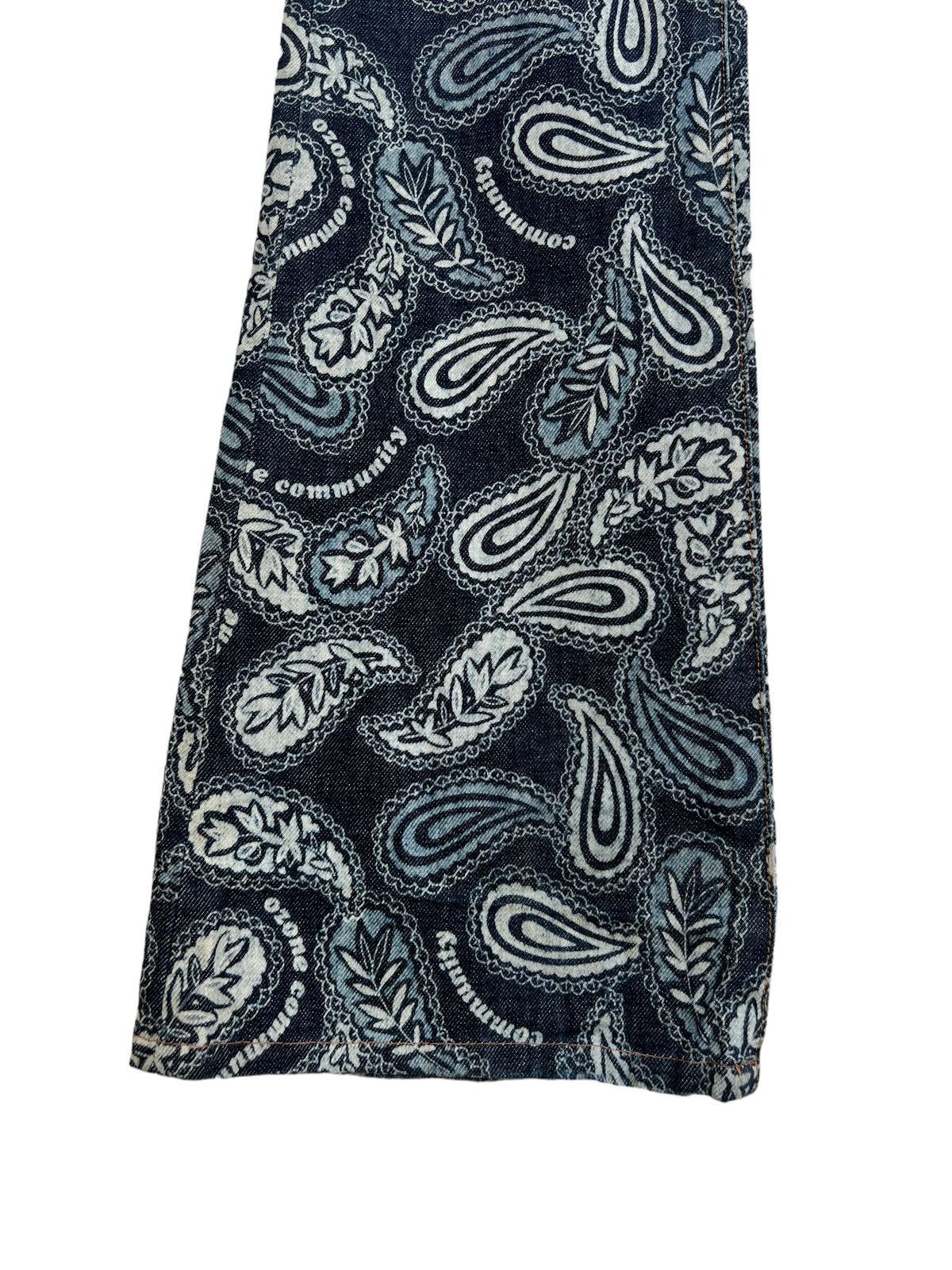 Vintage VTG 90s Ozone Community Tokyo Paisley Denim Bootcut Jeans Size US 29 - 10 Thumbnail