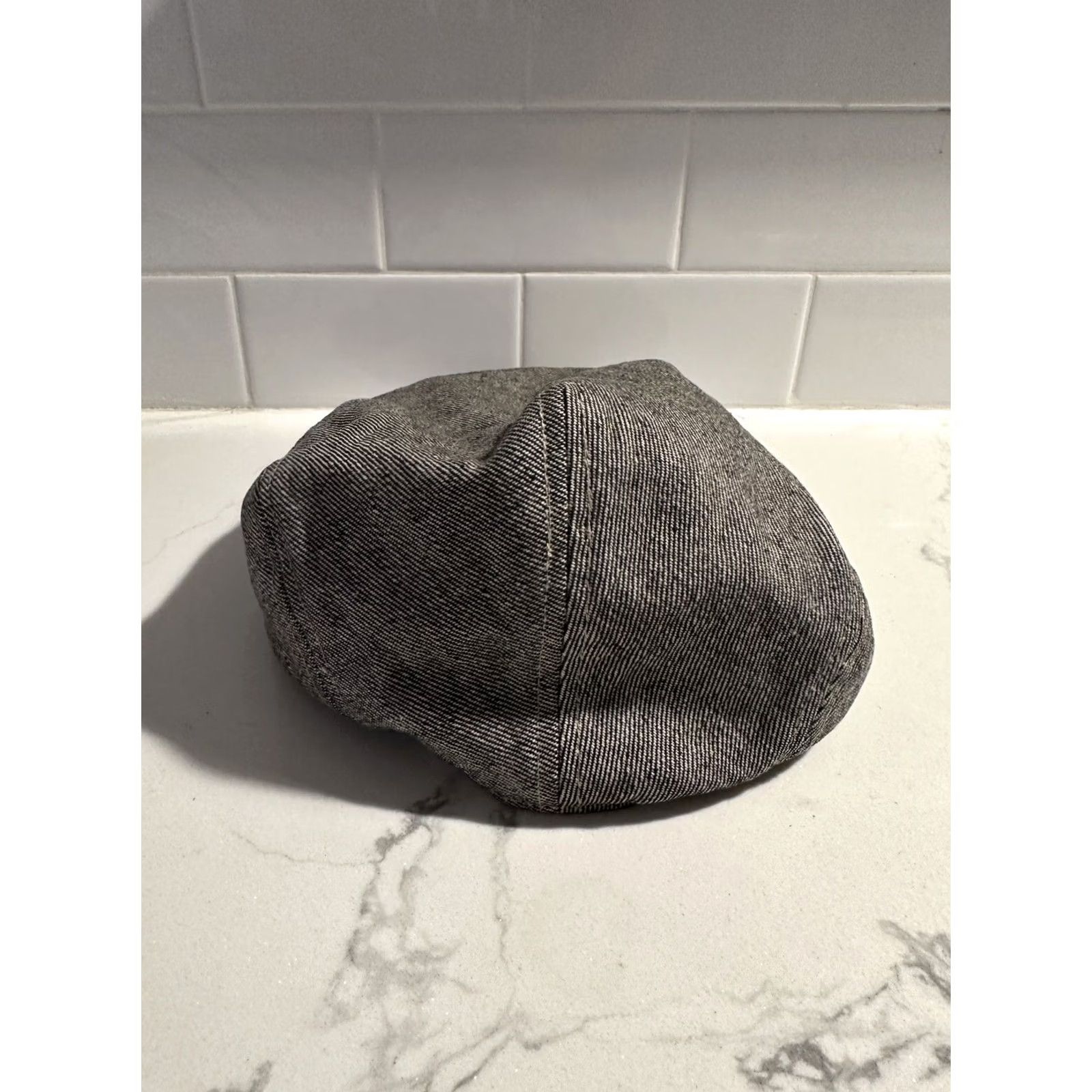 Denime VINTAGE Cabbie Newsboy Denim Fitted L Cap Gray Mens Hat Cap L Size ONE SIZE - 3 Thumbnail
