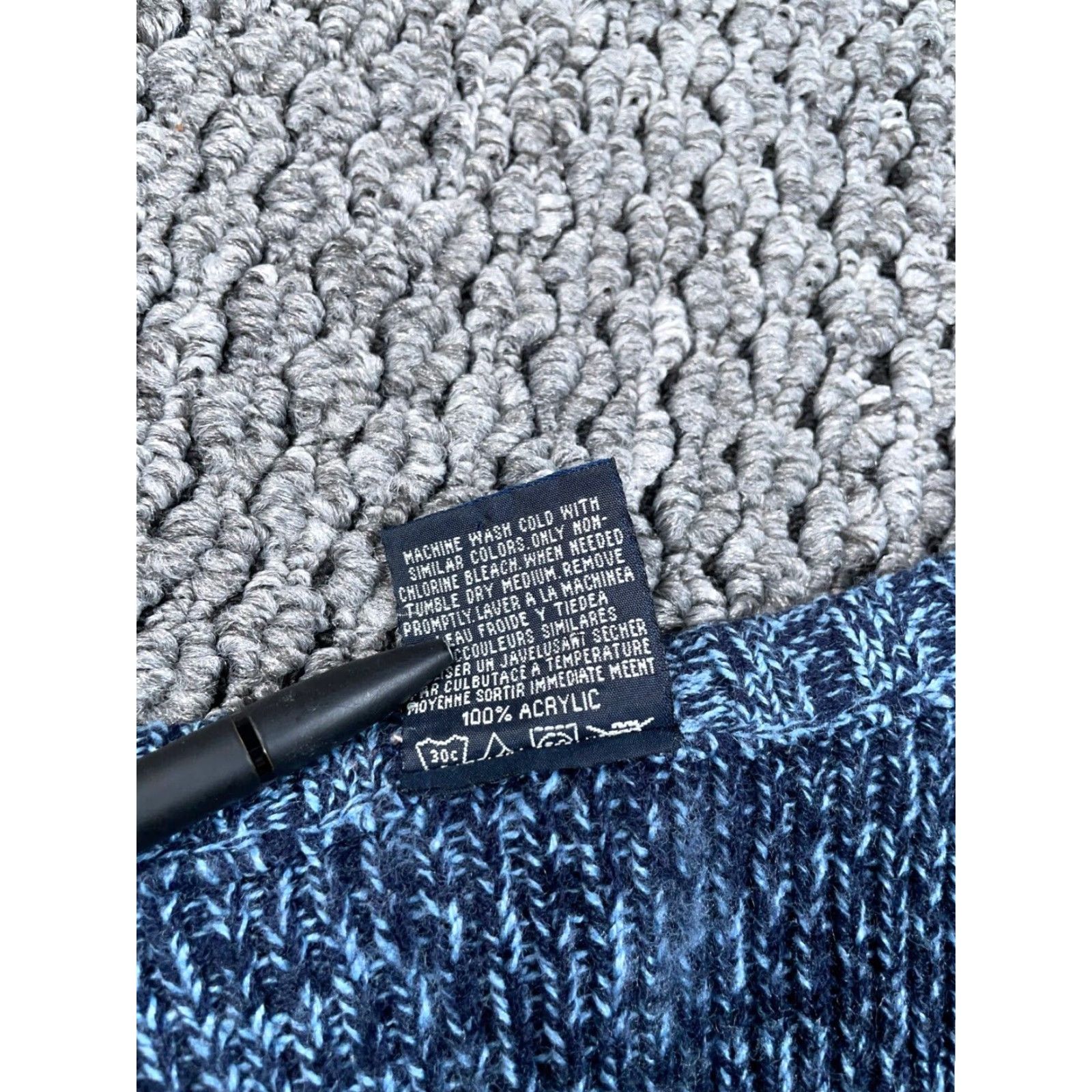 Vintage VINTAGE Y2K Style Sweater Men’s Large Marled Blue Crewneck Chunky Knit Pullover 90s Hipster Retro Size US L / EU 52-54 / 3 - 4 Thumbnail