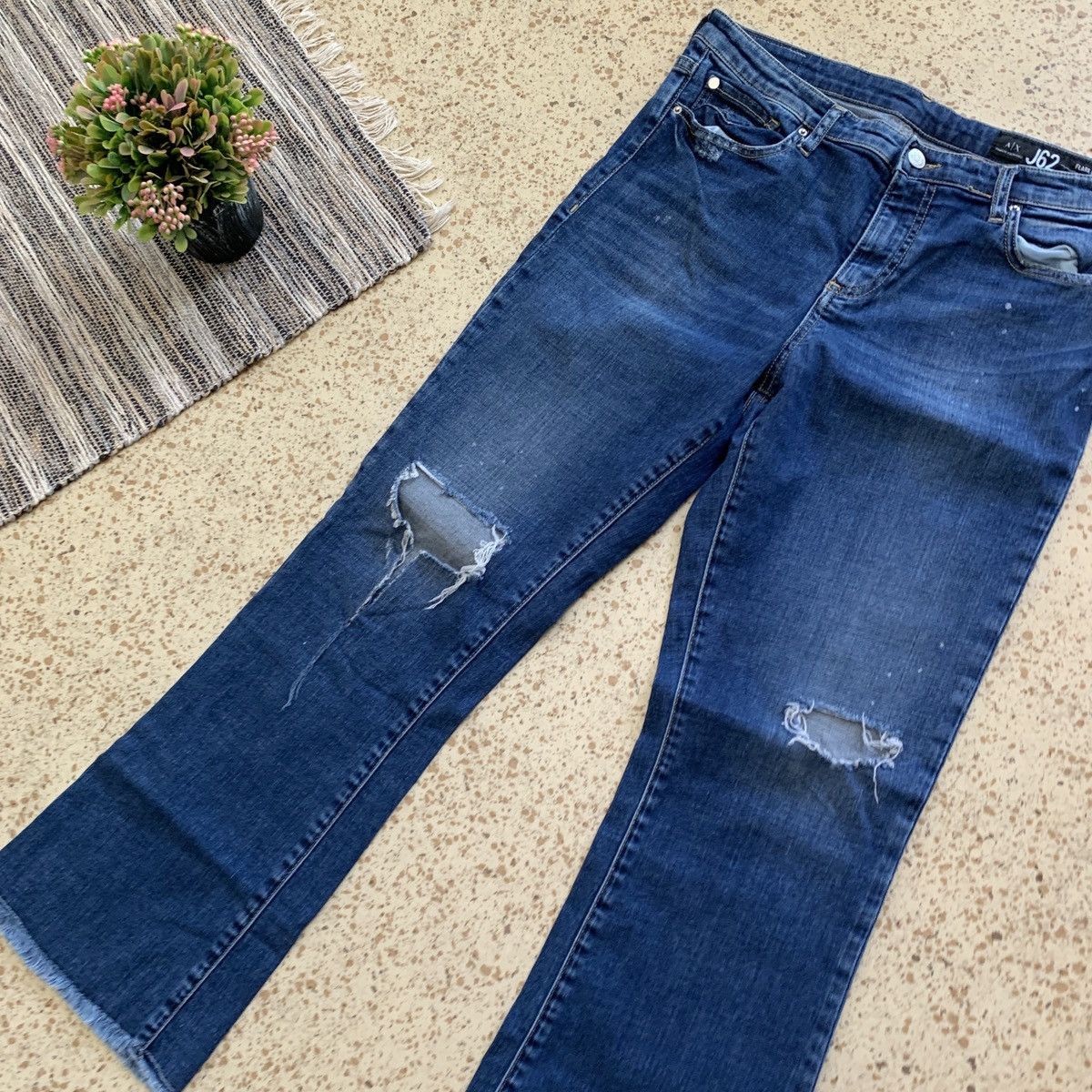 Armani Exchange AX Armani Exchange Boot Cut Flared Distressed Jeans Hype Size 31" - 6 Thumbnail