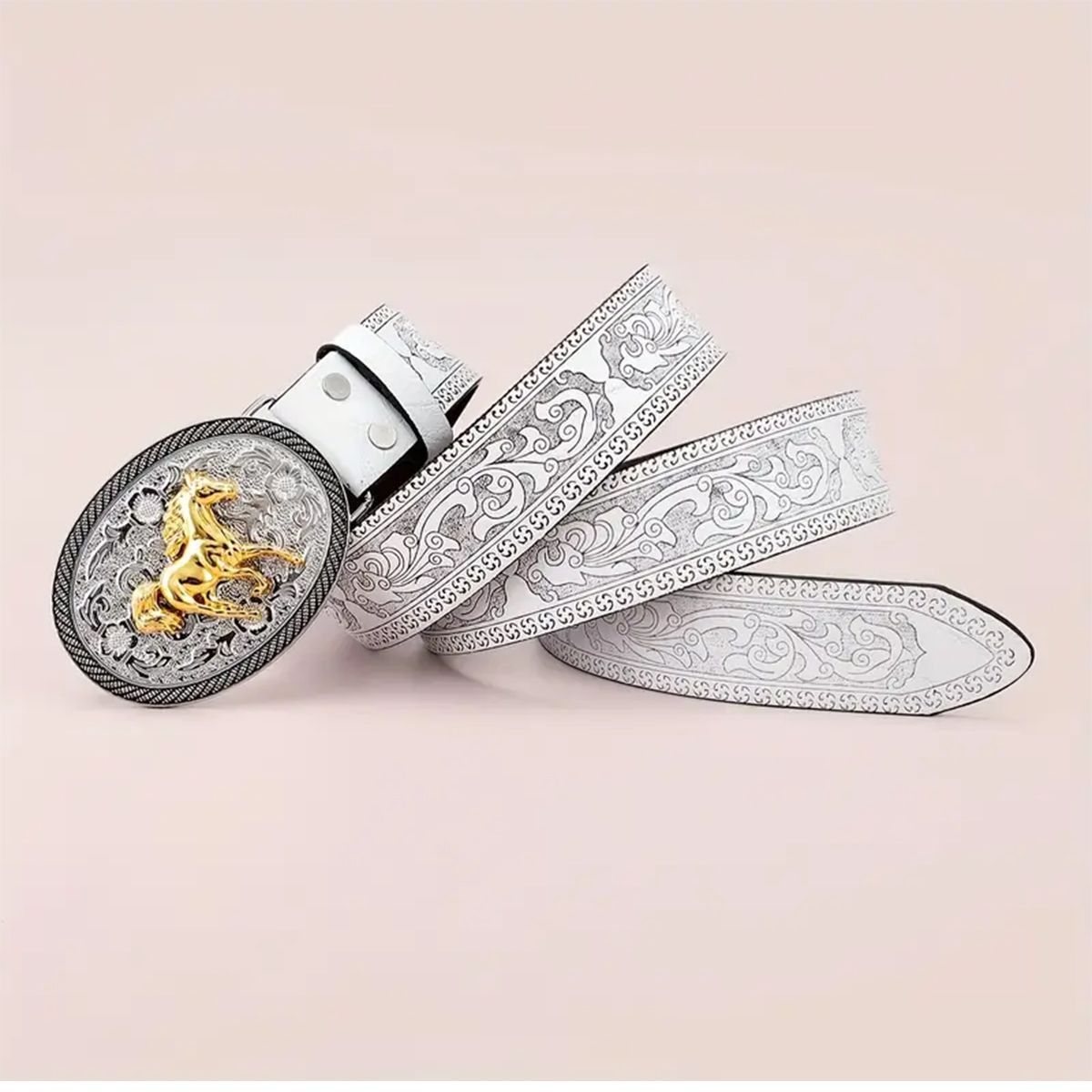 Designer Vibe Vintage Belt Riveted Belts Menswear Accessories Size ONE SIZE - 6 Thumbnail