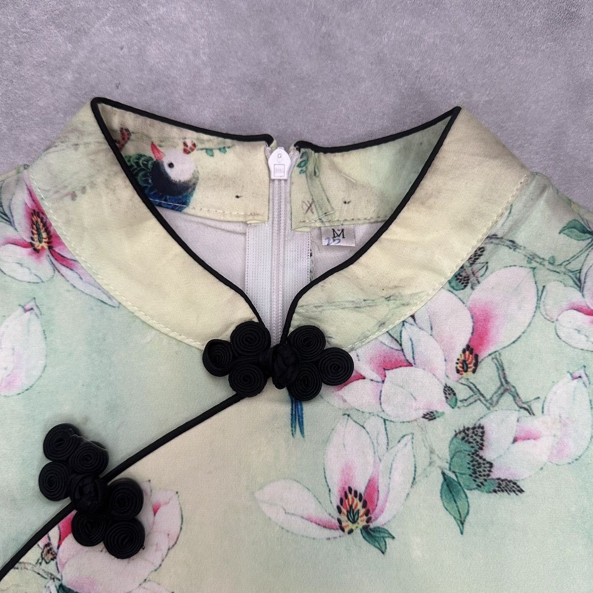 Vintage Green floral CNY cheongsam top Size S / US 4 / IT 40 - 4 Thumbnail