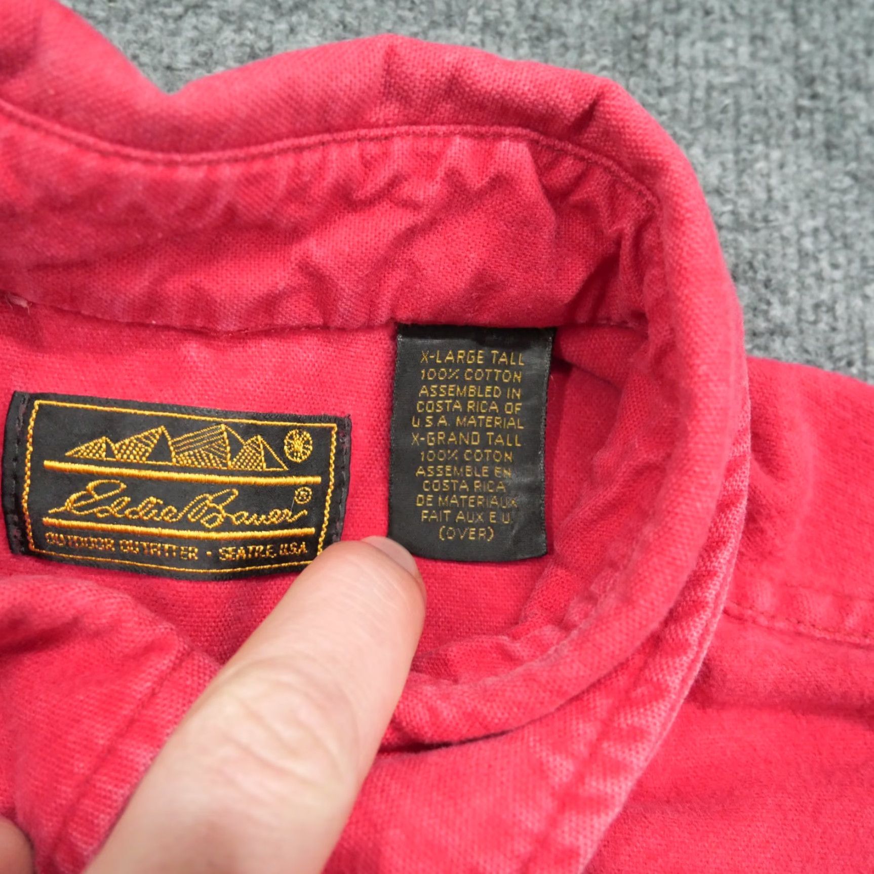 Eddie Bauer VINTAGE Eddie Bauer Shirt Mens XLT XL Tall Red Chamois Heavyweight Outdoors 80s Size US XL / EU 56 / 4 - 5 Thumbnail