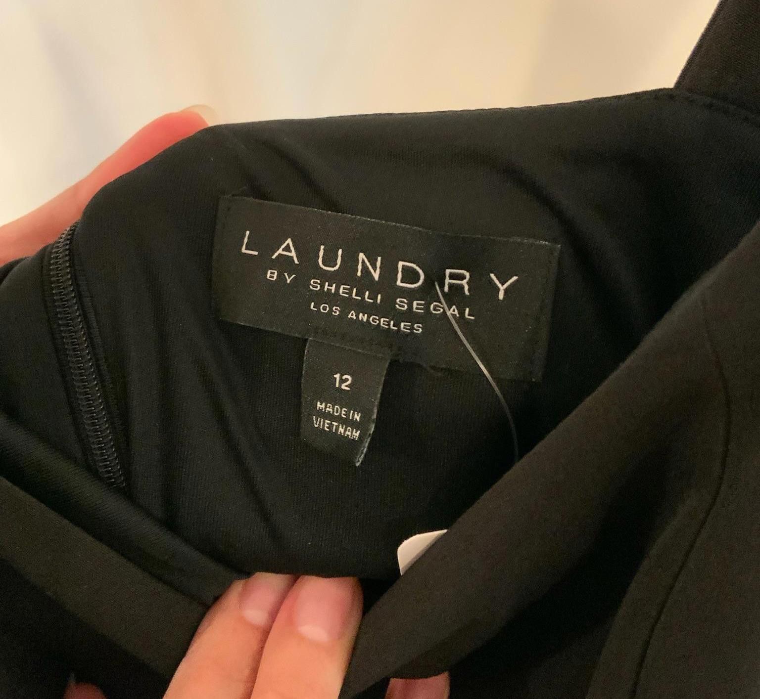 Designer Elegant Black Midi Dress by Laundry by Shelli Segal Size XL / US 12-14 / IT 48-50 - 3 Thumbnail