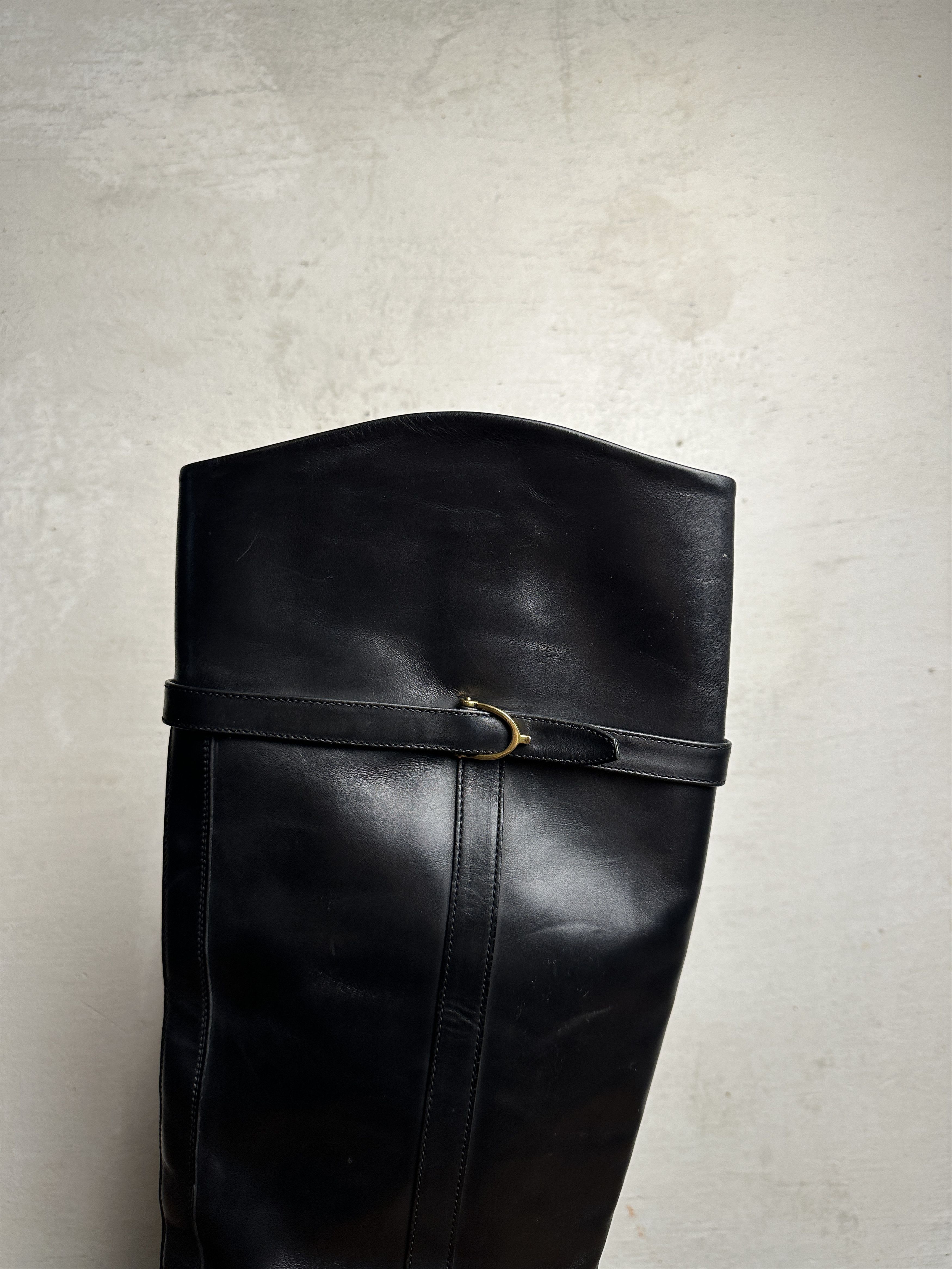 Gucci Gucci Web Accent Leather Riding Boots Size US 11 / IT 41 - 5 Thumbnail