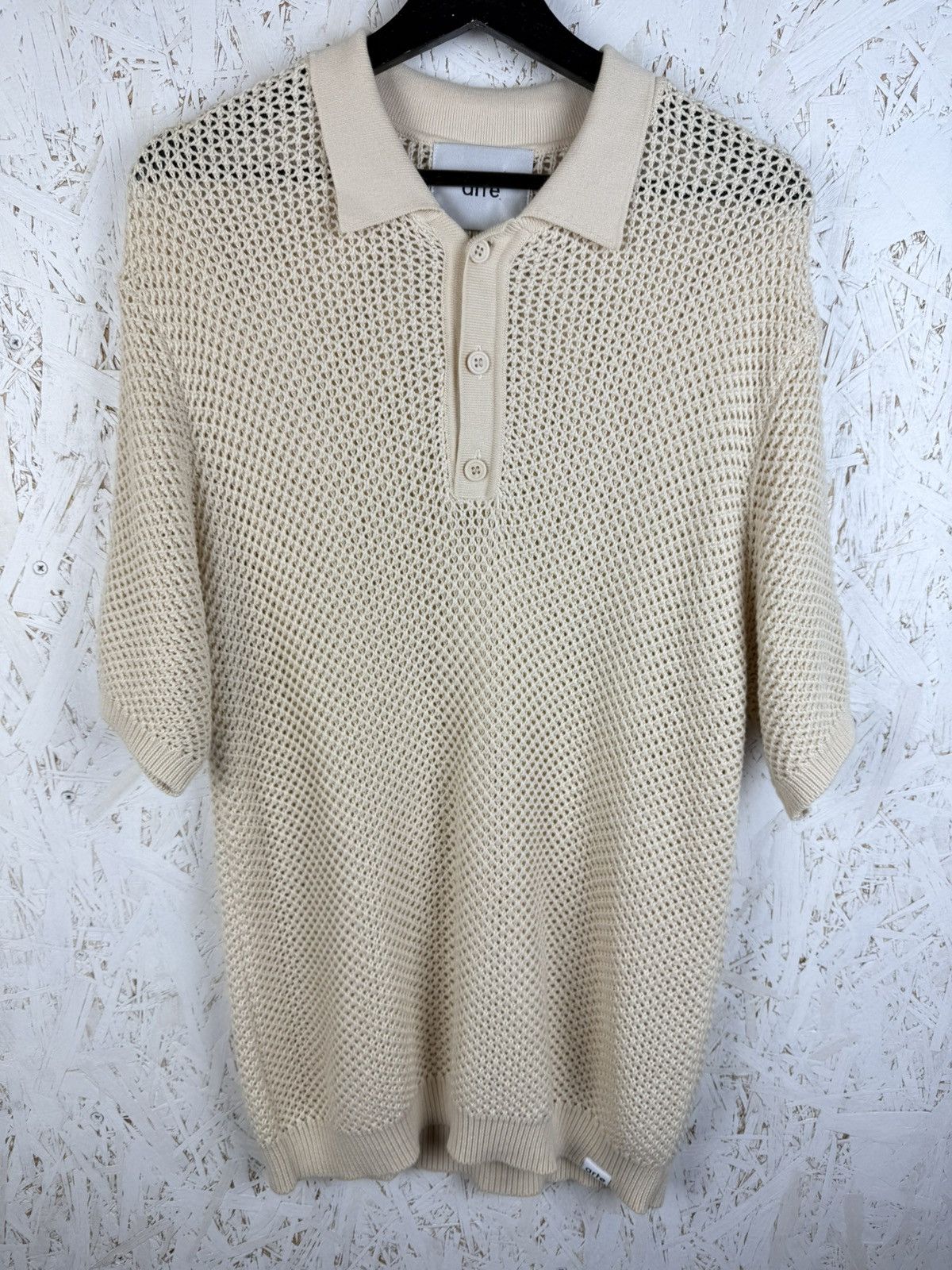 Arte Antwerp Arte Antwerp SS22 Kiewic Knit Polo Shirt Size M Beige Size US M / EU 48-50 / 2 - 1 Thumbnail