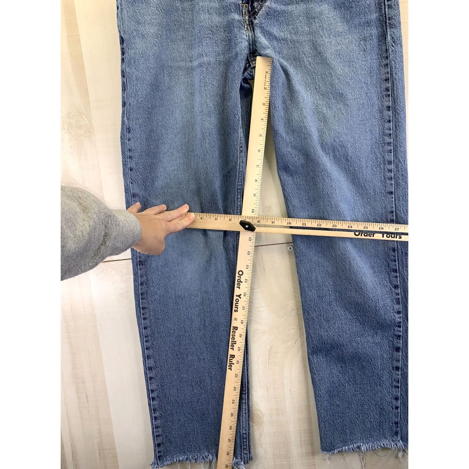 Levi's VINTAGE Levi’s 502 Denim Distressed Raw Hem Straight Leg Mens Jeans 34x32-4959 Size US 34 / EU 50 - 4 Thumbnail