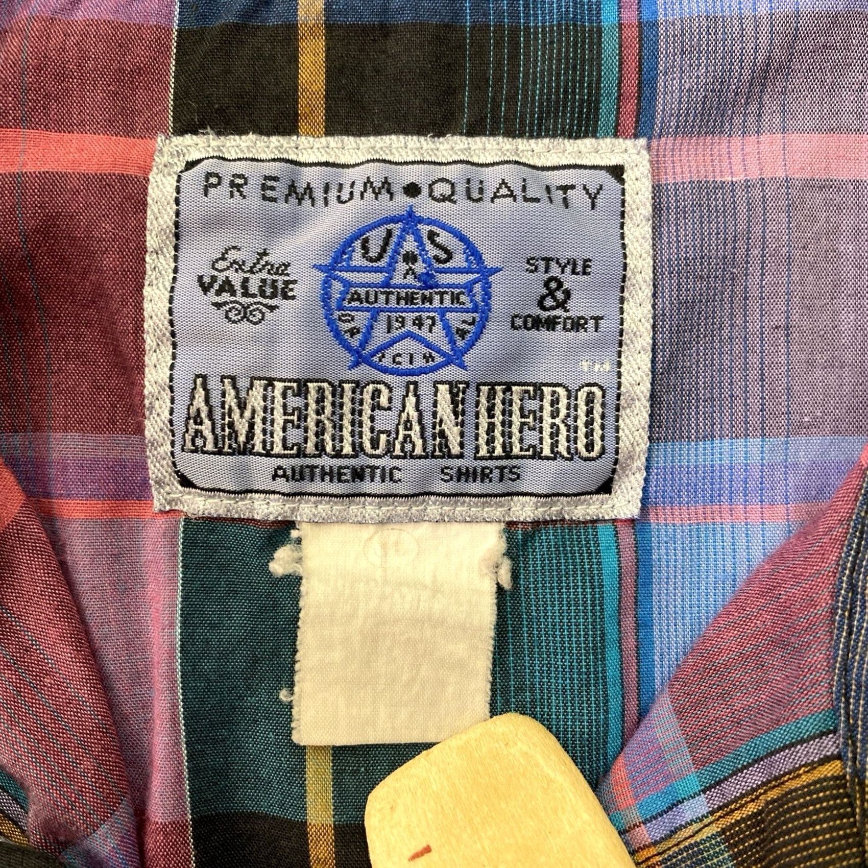 Vintage VINTAGE American Hero Shirt Pearl Snap Purple Plaid Western Men XL Size US XL / EU 56 / 4 - 4 Thumbnail