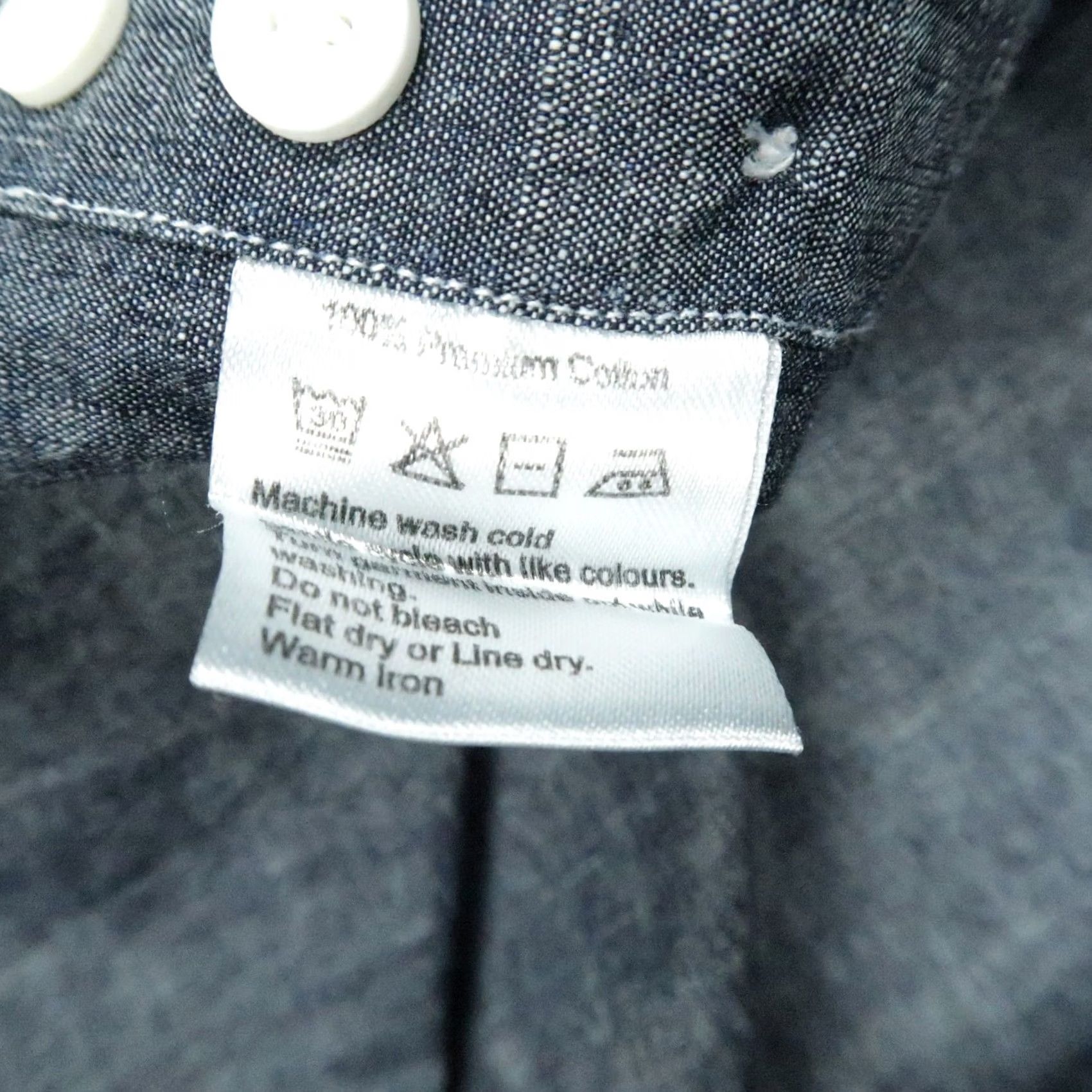 Vintage Spier & Mackay Shirt Mens Large Blue Chambray Long Sleeve Button Up Slim Work Size US L / EU 52-54 / 3 - 4 Thumbnail