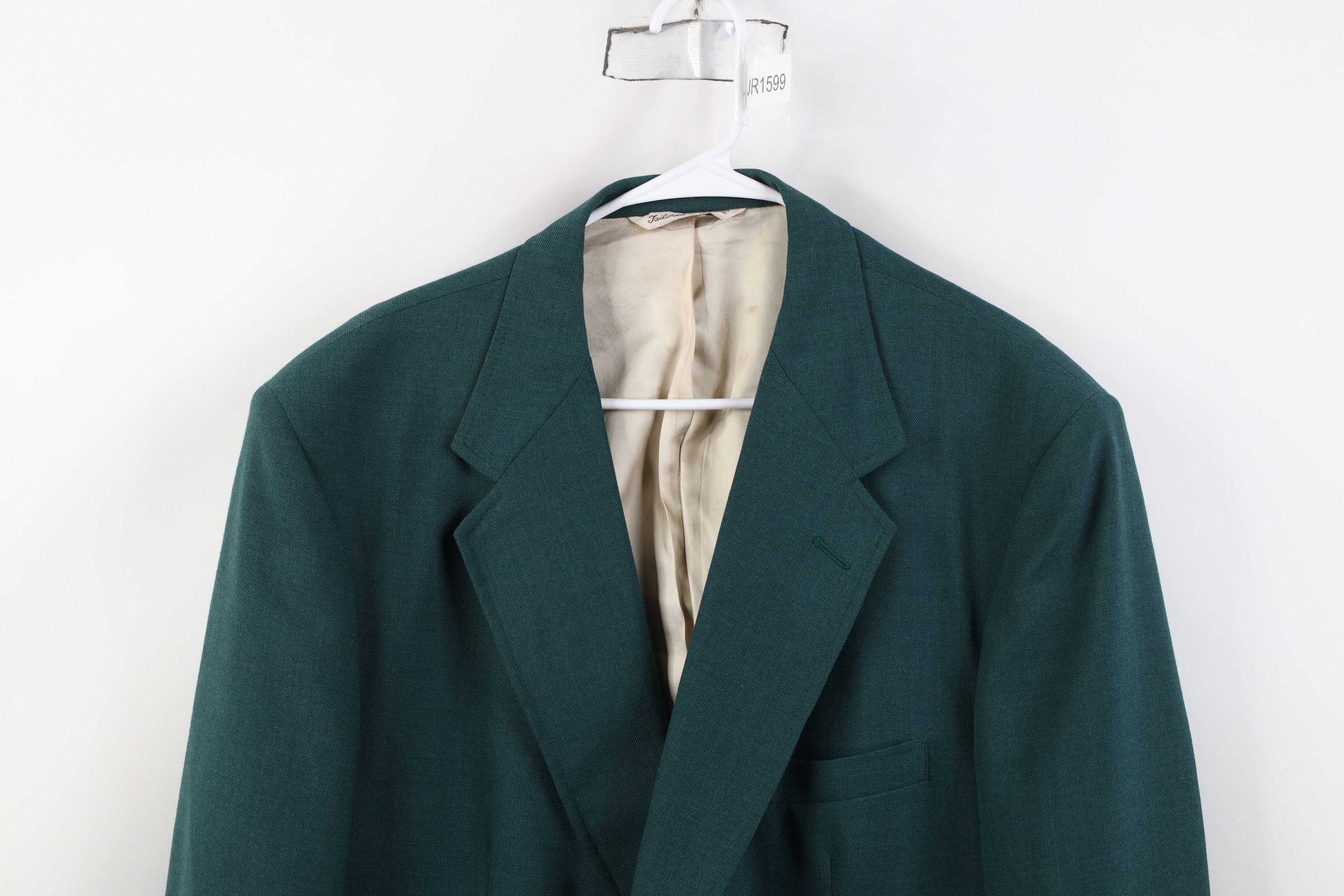 Vintage Vintage 90s Worsted Wool Suit Coat Blazer Jacket Green Size US XXL / EU 58 / 5 - 2 Thumbnail