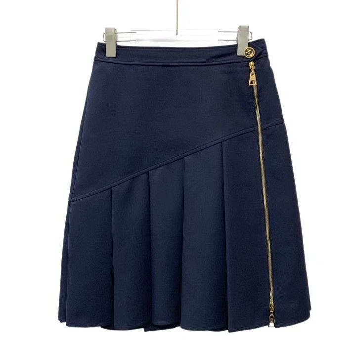 Louis Vuitton Louis Vuitton Blue Pleated Casual Skirt Size 36" / US 14 / IT 50 - 1 Thumbnail
