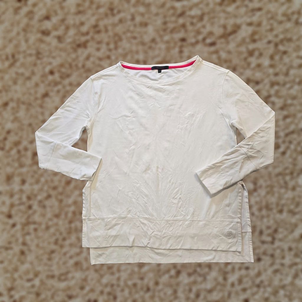 Vintage Greyson Top Women Size Small White Pima Cotton Long Sleeve Classic Capsule Basic Shirt Regular Size S / US 4 / IT 40 - 1 Thumbnail