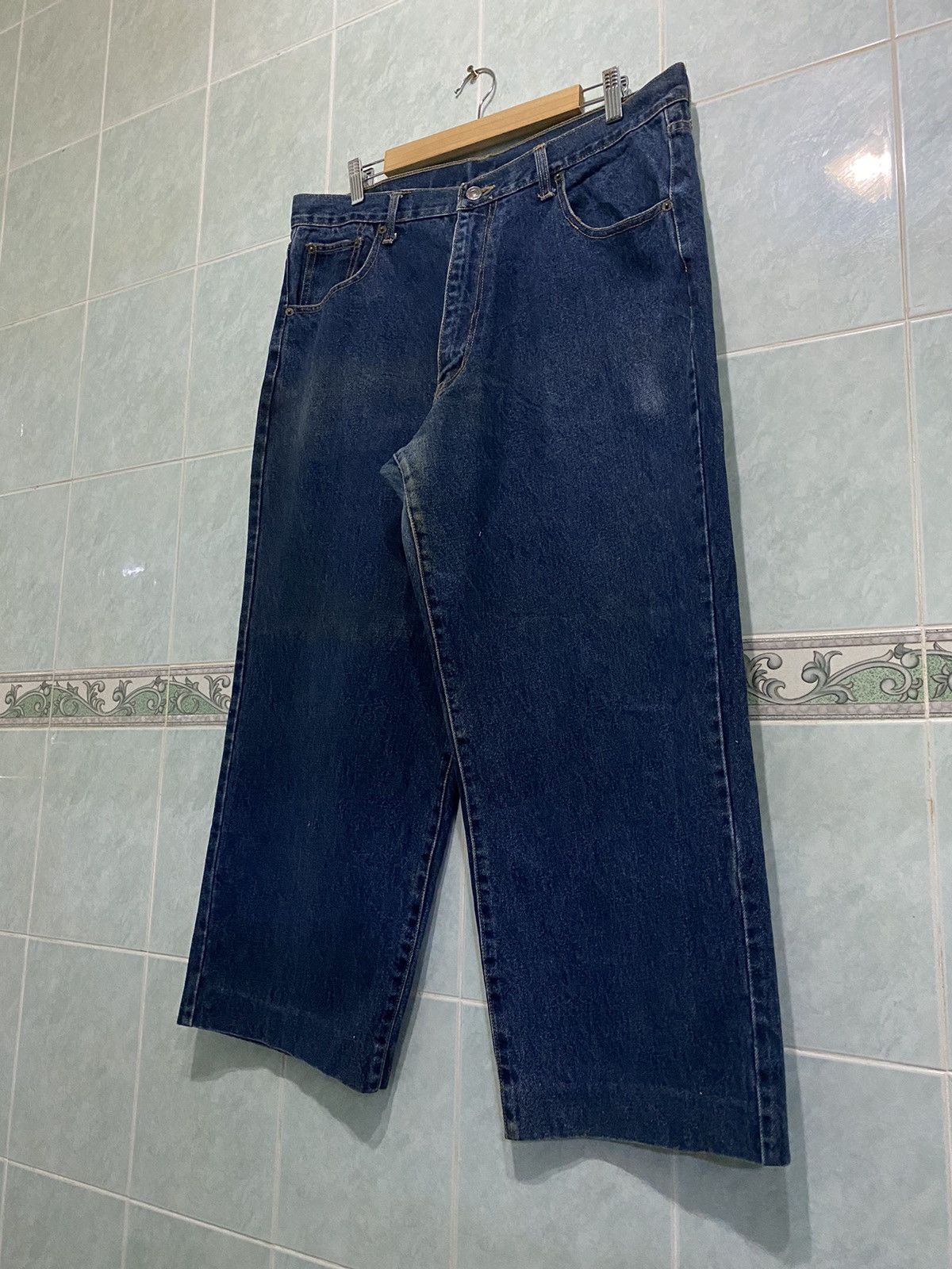 Japanese Brand Machope Blue Denim Baggy Jeans 36x33 Size US 36 / EU 52 - 5 Thumbnail