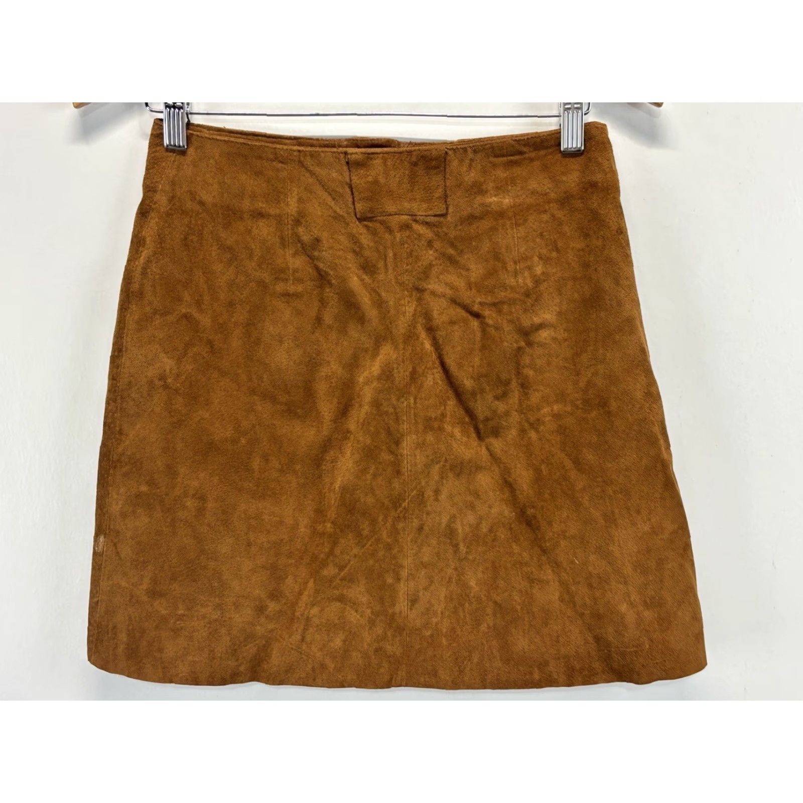 Zara Zara Skirt Brown Suede Aline Women’s XS Snap Front Mini 27”x16.5” Festival Size 26" / US 2 / IT 38 - 3 Thumbnail