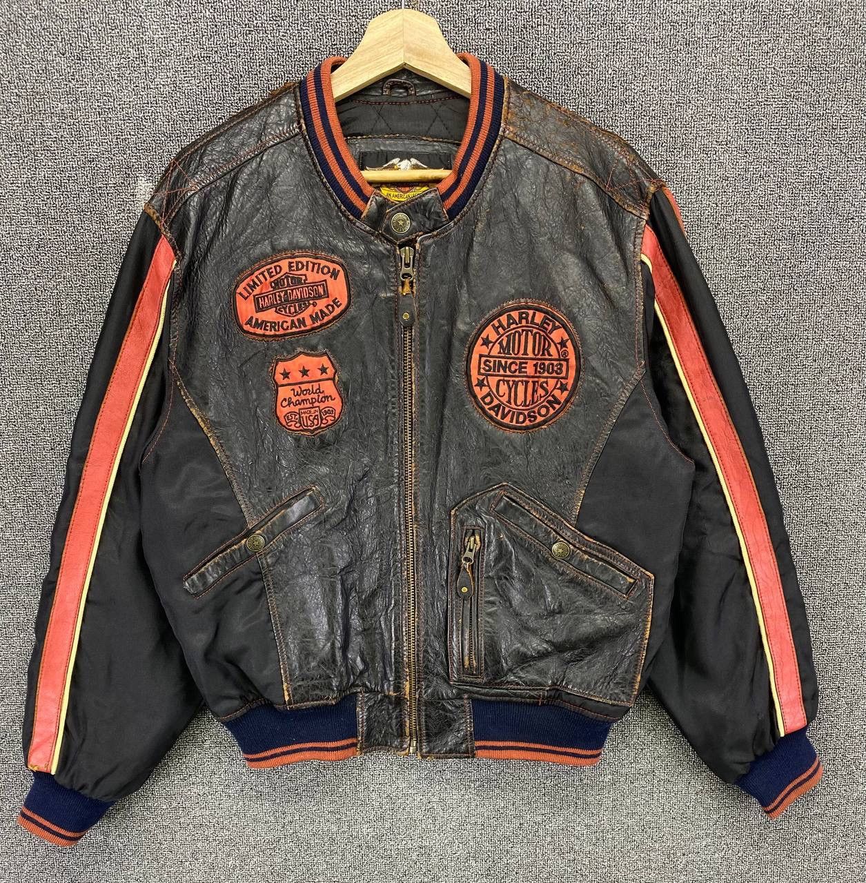 Harley Davidson Vintage Harley Davidson Championship Racing Leather Jacket Size US M / EU 48-50 / 2 - 8 Thumbnail