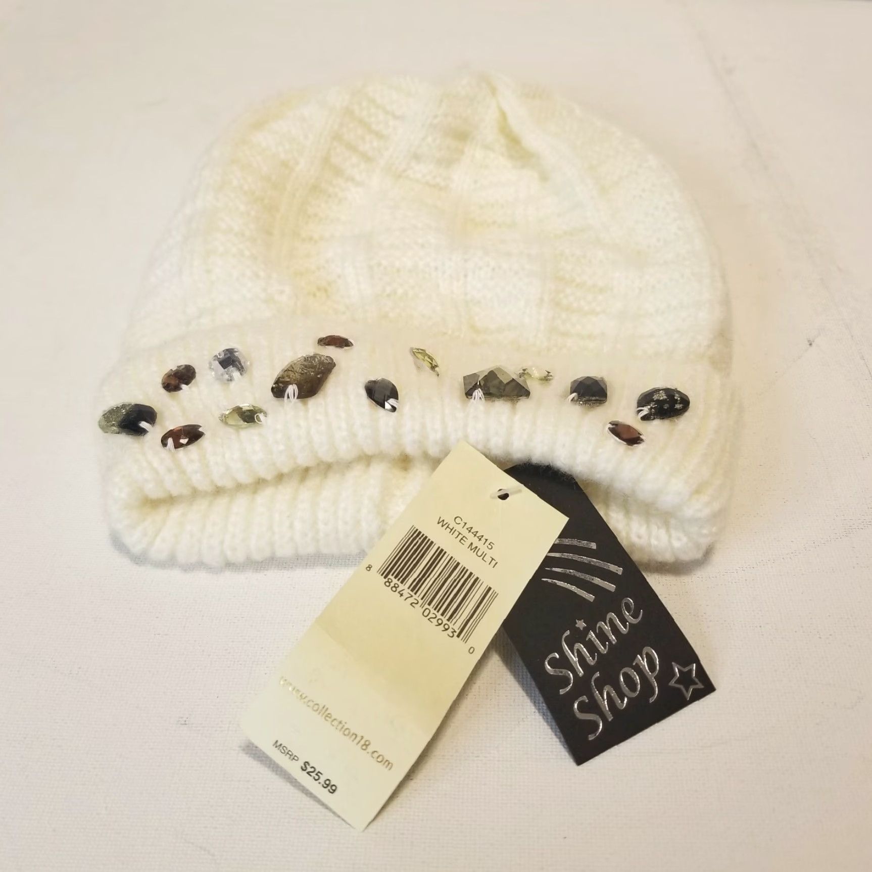 Vintage Collection 18 Womens Knitted Beanie Winter White One Size Winter Accessories NWT Size ONE SIZE - 3 Thumbnail