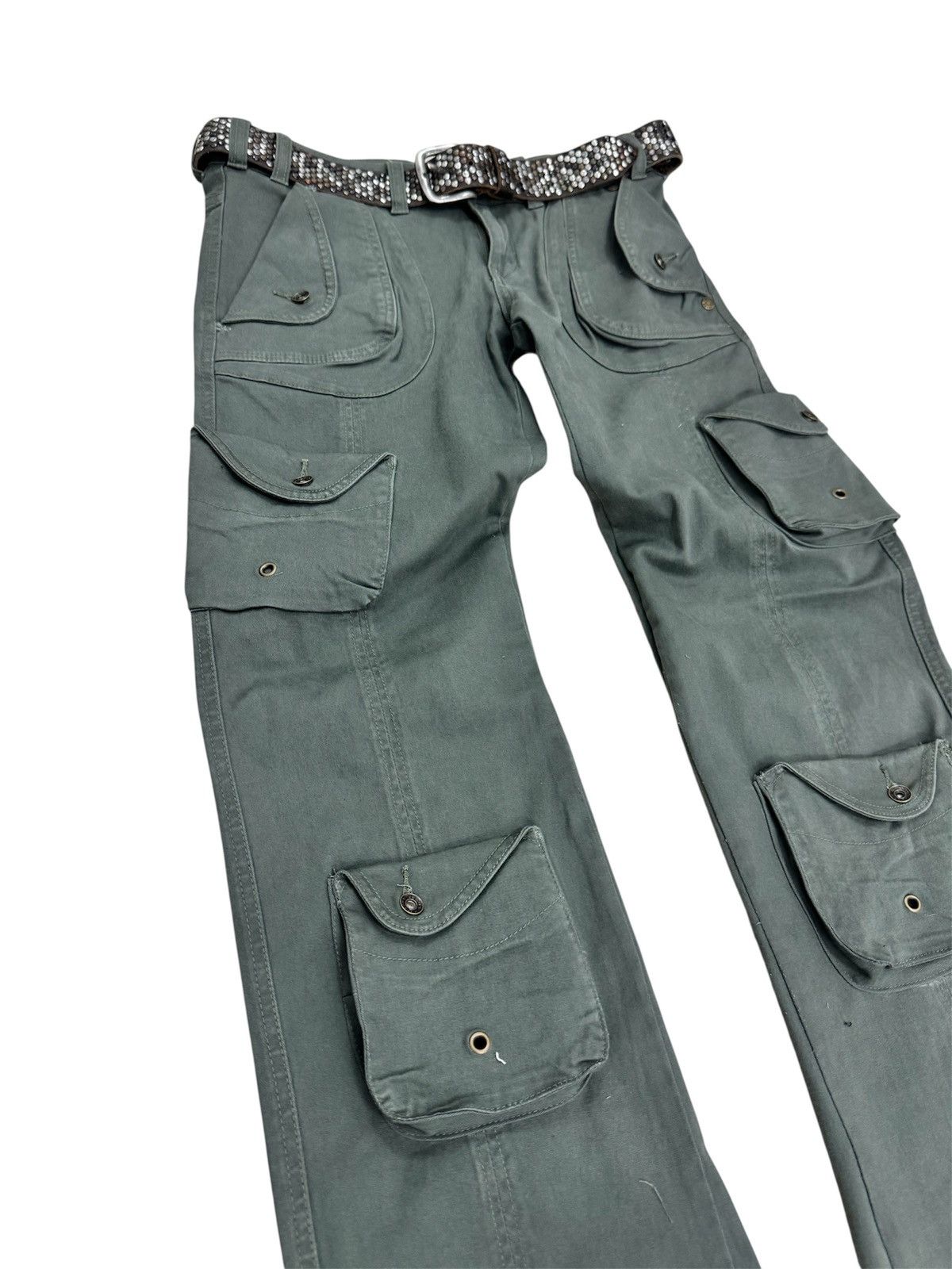 Tornado Mart Rare flared multipocket navy cargo pants tornado mart style Size US 30 / EU 46 - 3 Thumbnail