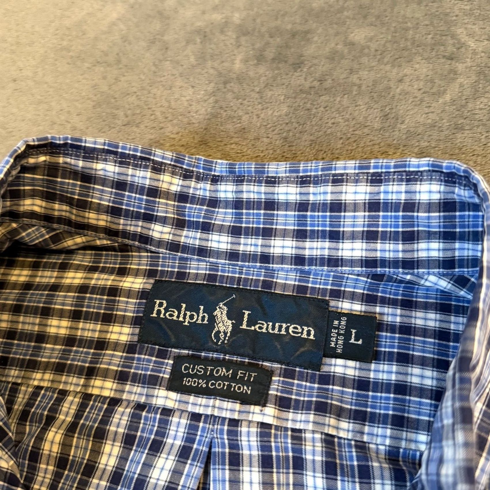 Ralph Lauren Ralph Lauren Button-Up Shirt Mens Large Blue Plaid Short Sleeve Custom Fit Button-Down Collar Embroidered Pony Logo Regular Fit Casual Business Size US L / EU 52-54 / 3 - 2 Thumbnail