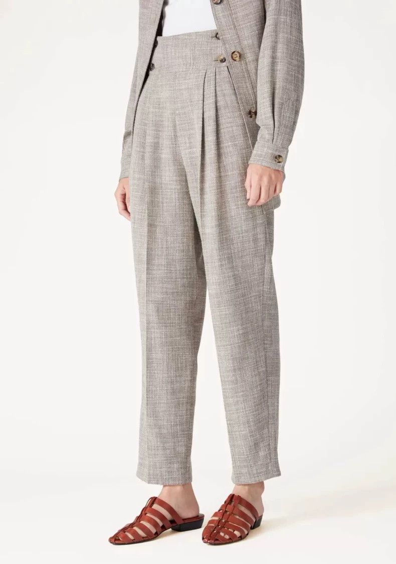 Loro Piana Loro Piana Oat gray wool trousers, high waist design, two Size 26" / US 2 / IT 38 - 1 Thumbnail