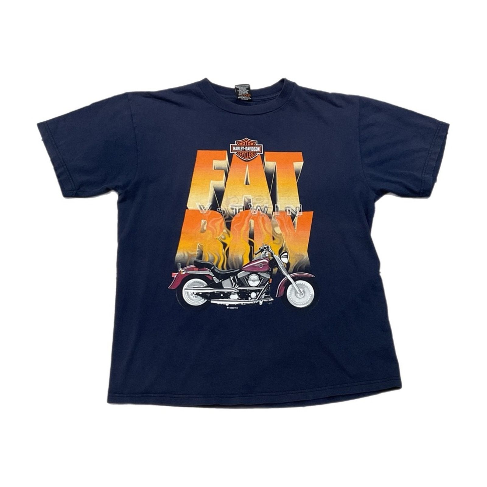 Harley Davidson Vintage 1994 Harley Davidson Fat Boy T-Shirt Size US L / EU 52-54 / 3 - 1 Thumbnail