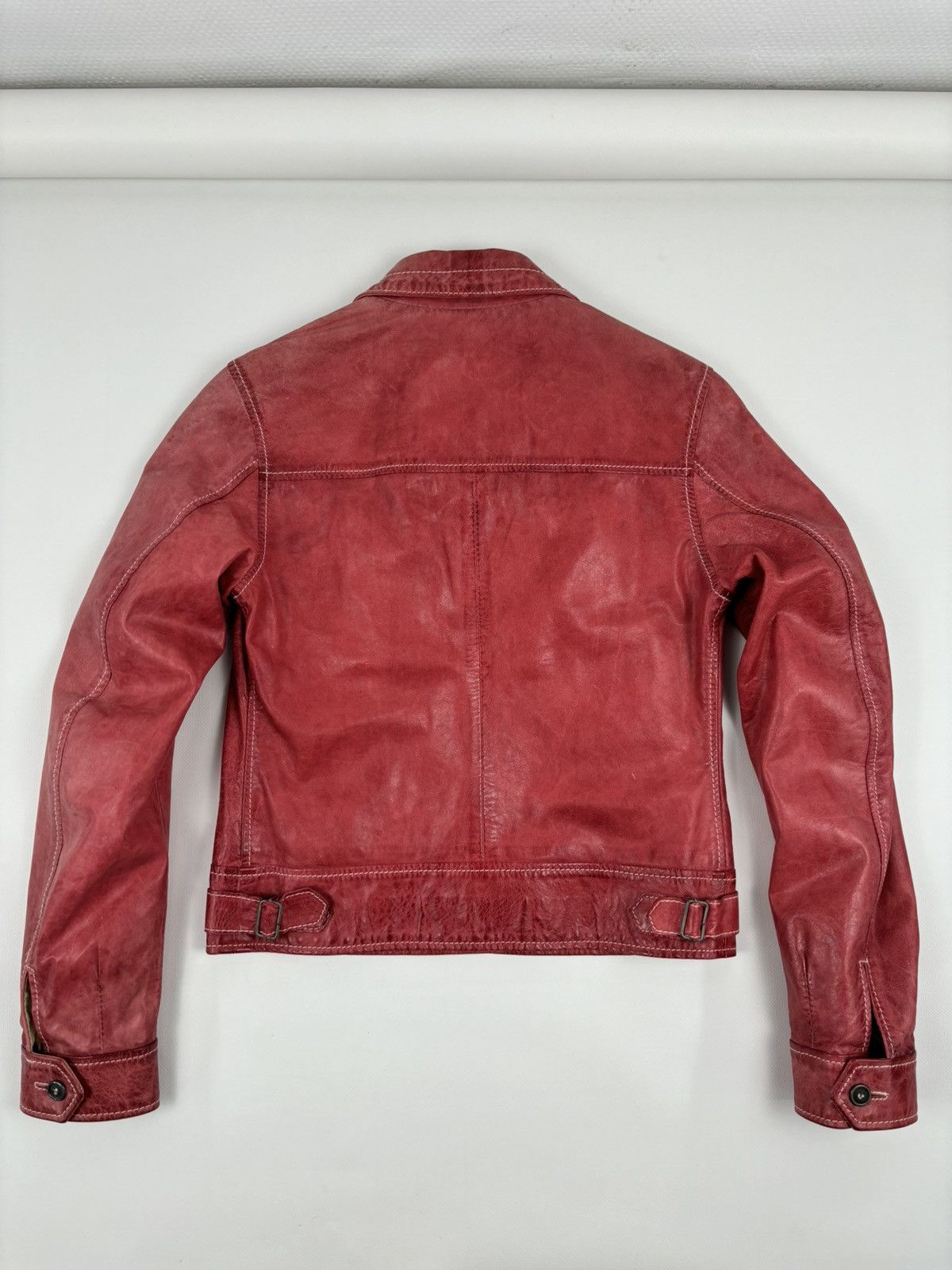 Belstaff RARE VTG BELSTAFF 'The Aviator' Leather Red Jacket Biker Coat Flight Bomber 42 Size M / US 6-8 / IT 42-44 - 5 Thumbnail