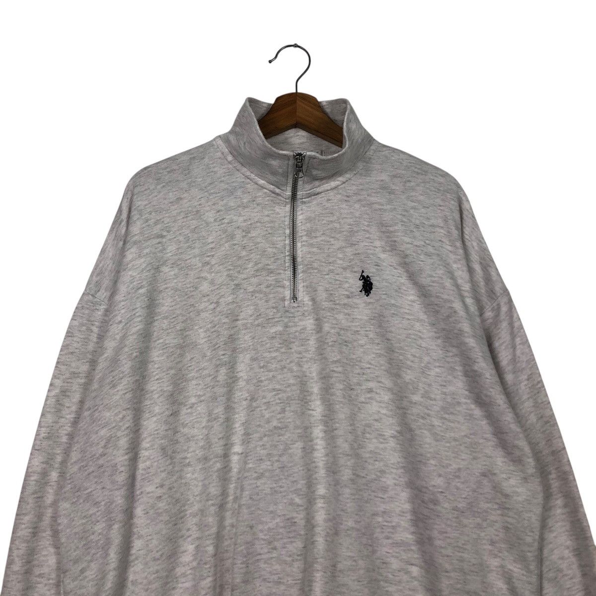 Japanese Brand U.S. Polo Assn. Minimal Quarter Zip – Grey Sportwear Basic Size US M / EU 48-50 / 2 - 4 Thumbnail