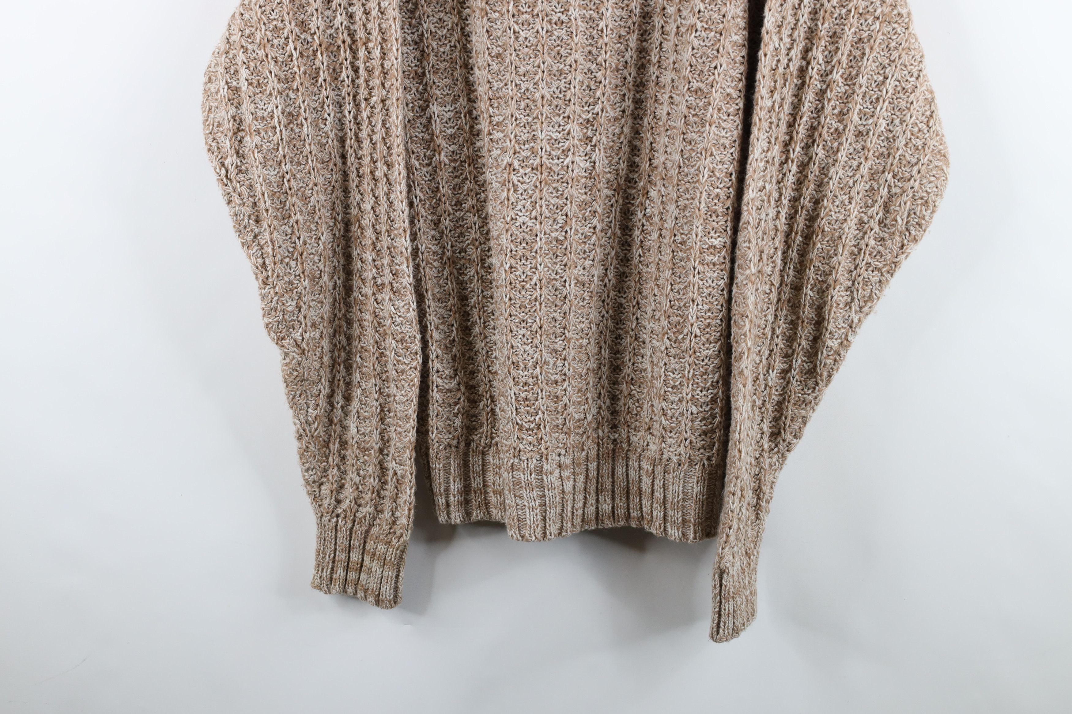 Vintage Vintage 90s Streetwear Ribbed Knit Crewneck Sweater Beige Size US XL / EU 56 / 4 - 3 Thumbnail