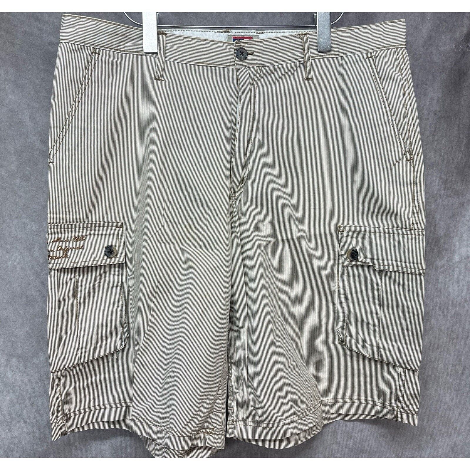 Phat Farm Y2K Vintage Phat Farm Shorts Mens 38 Striped Cargo Loose Bag Size US 38 / EU 54 - 1 Thumbnail