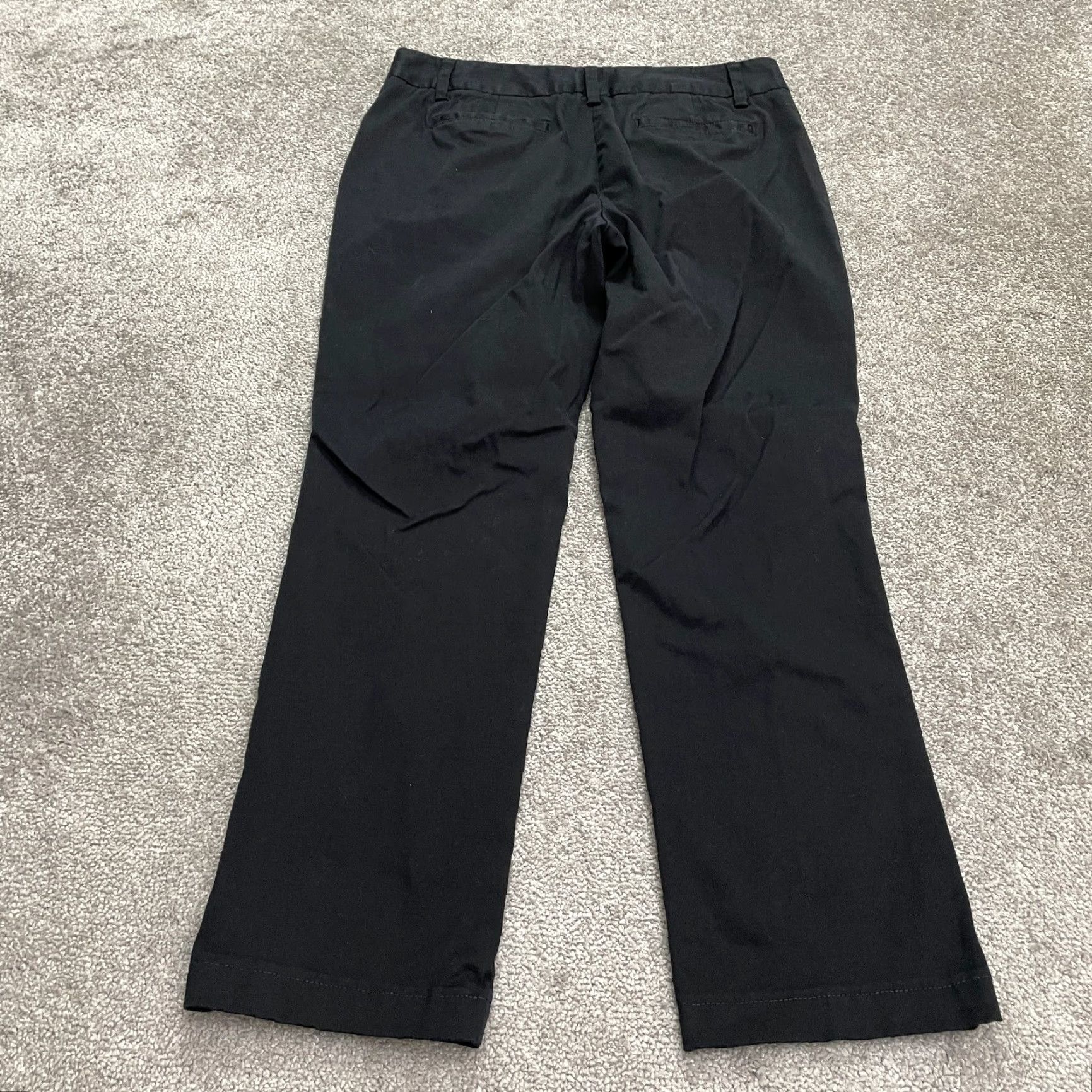 Lands' End Lands' End Chino Pants Womens 12 Black Mid Rise Straight Leg Cotton Work 34x28 Size 34" / US 12 / IT 48 - 2 Thumbnail
