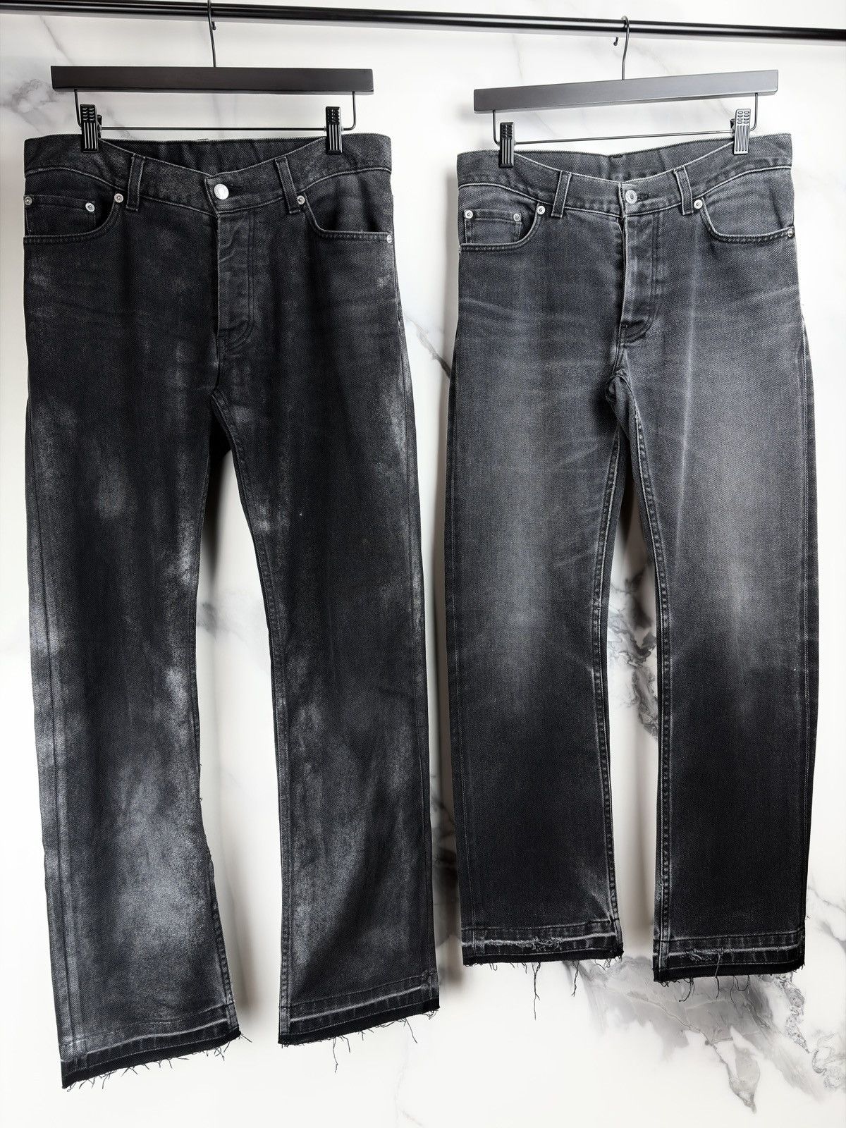 Helmut Lang SS99 Helmut Lang Wax Coated Denim Jeans Thrashed Size US 31 - 4 Thumbnail