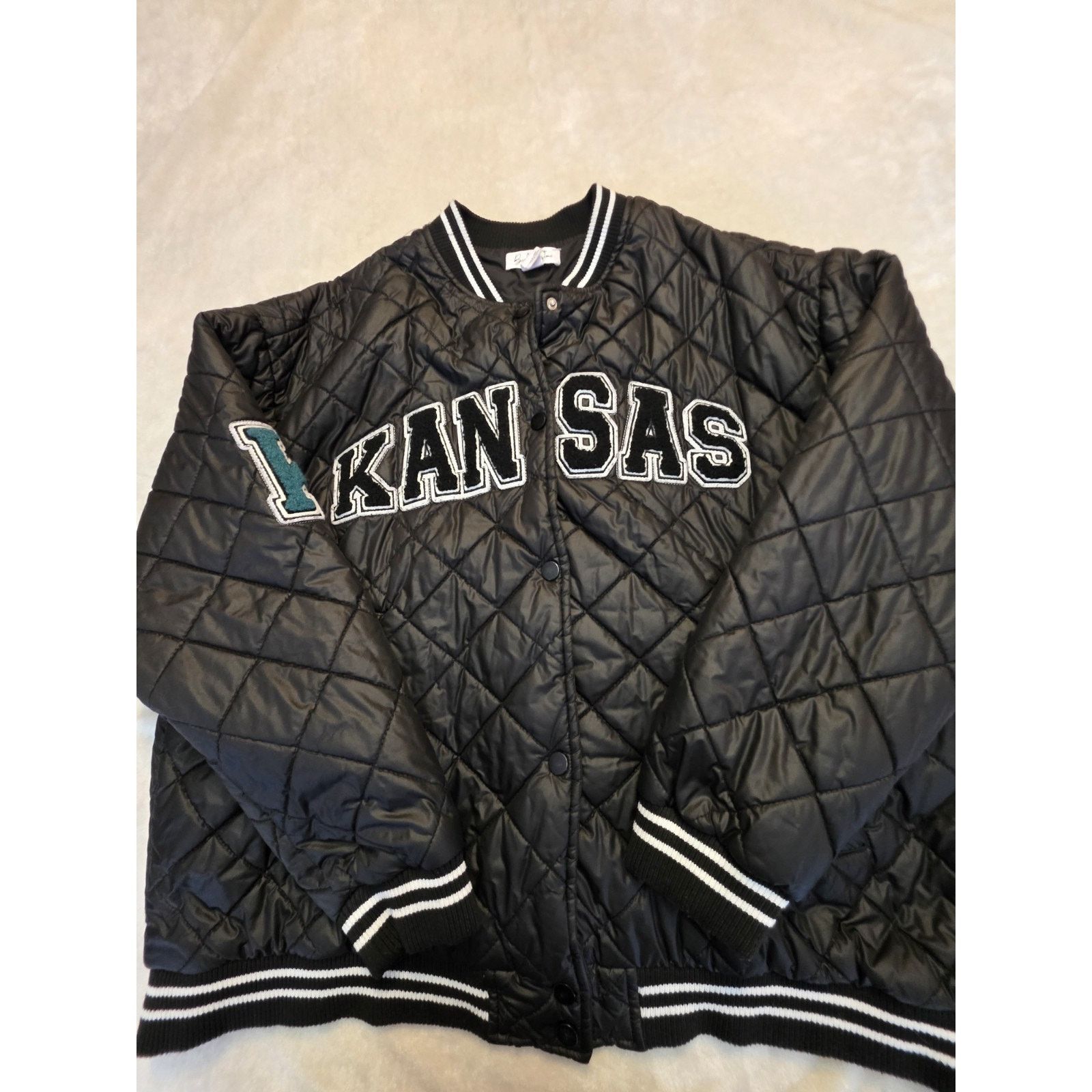 Other quilted black bomber jacket Kansas Jayhawks embroidered Men Size US L / EU 52-54 / 3 - 1 Thumbnail