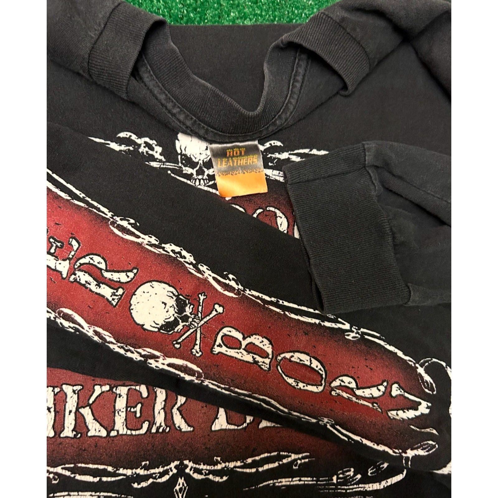 Born VINTAGE 90s Y2K Biker Born Biker Dead Skull Sleeve VTG Longsleeve Shirt L Black Mens Size US L / EU 52-54 / 3 - 2 Thumbnail