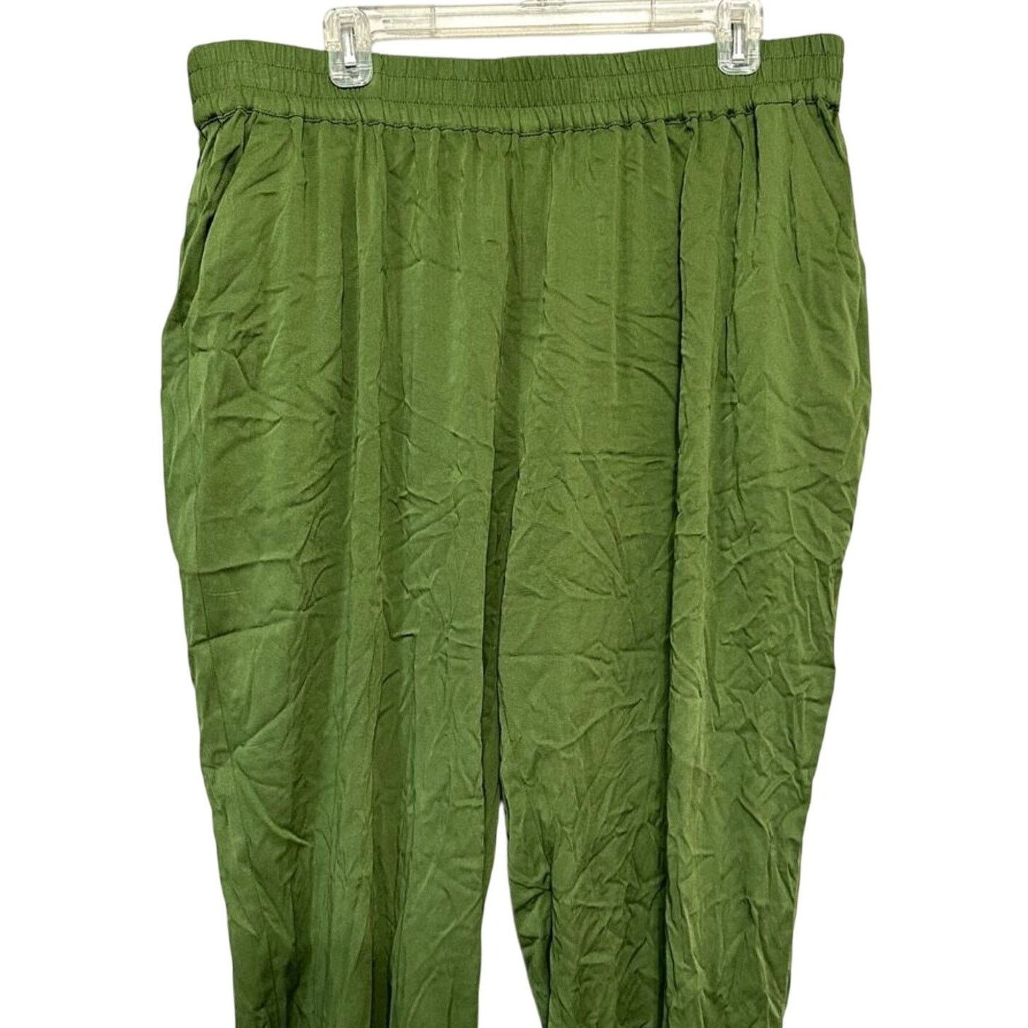 Other 11 Honore Plus Size Green Joggers Elastic Waist Relaxed 4X Size 36" / US 14 / IT 50 - 3 Thumbnail