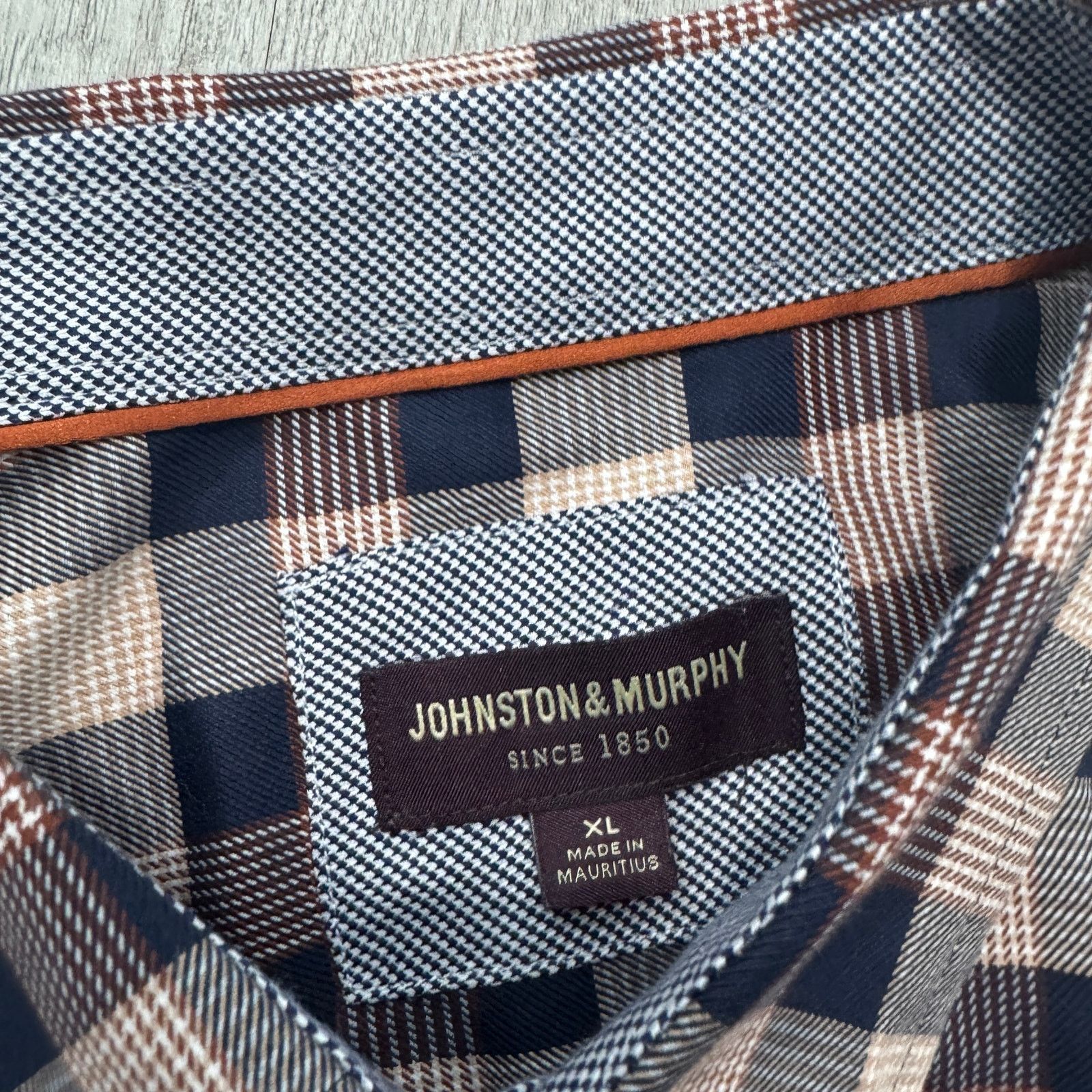 Johnston & Murphy Johnston & Murphy Flip Cuff Shirt Men's XL Blue Orange Size US XL / EU 56 / 4 - 5 Thumbnail