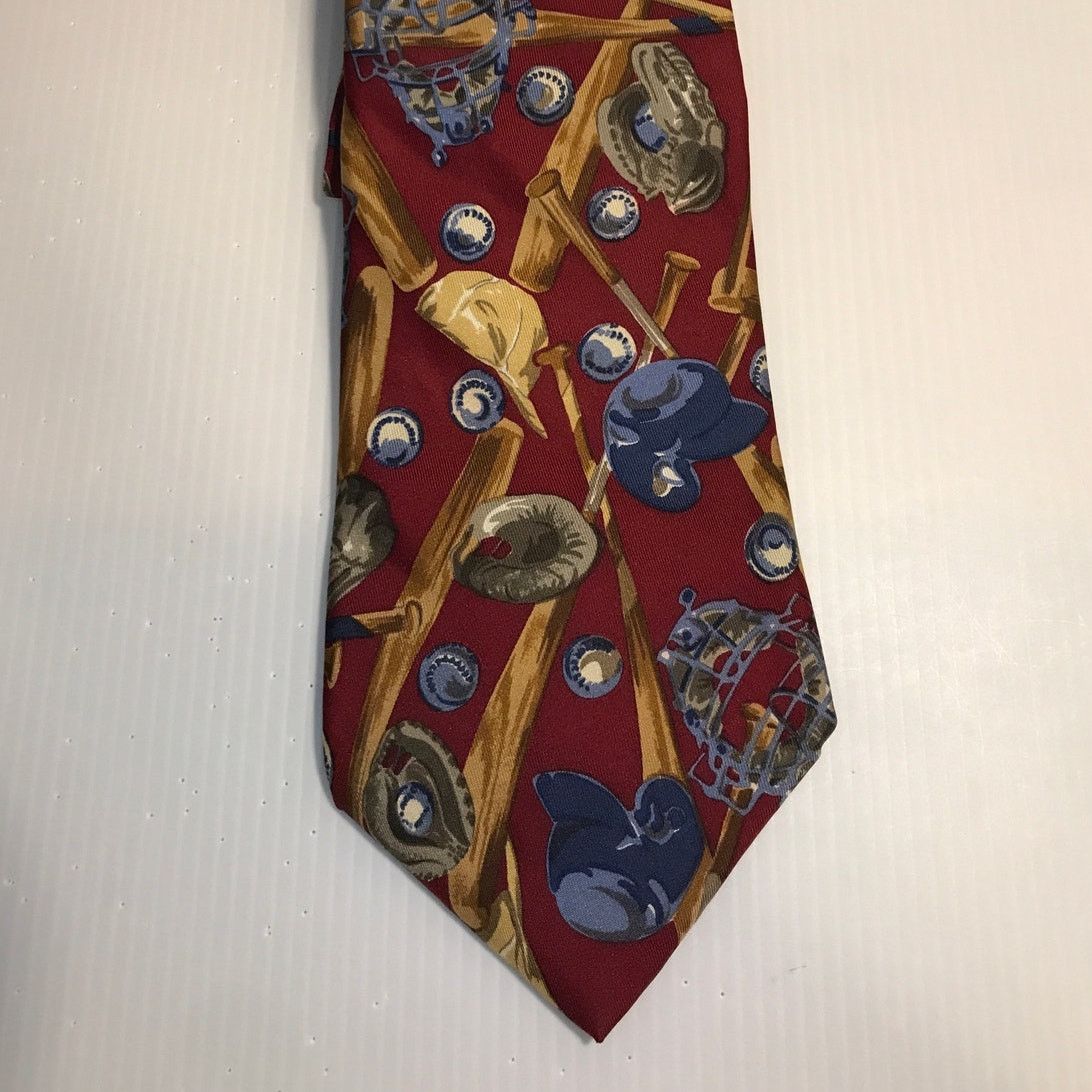 Other Harken LTD Silk Baseball Theme Short Wide Necktie Size ONE SIZE - 1 Thumbnail