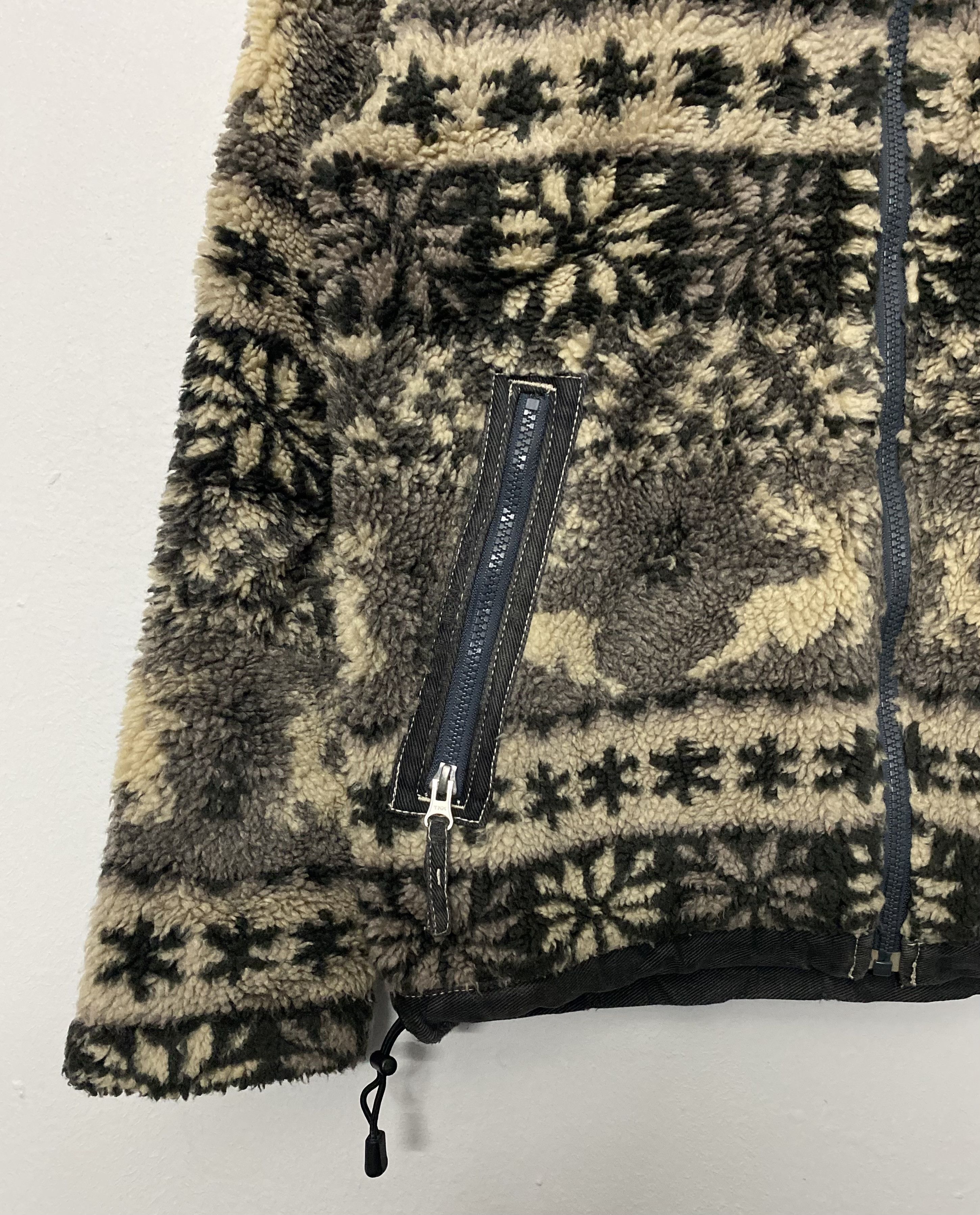 Manastash Vtg Manastash Deep Pile Sherpa Fleece Nordic Reindeer Jacket Size US M / EU 48-50 / 2 - 6 Thumbnail