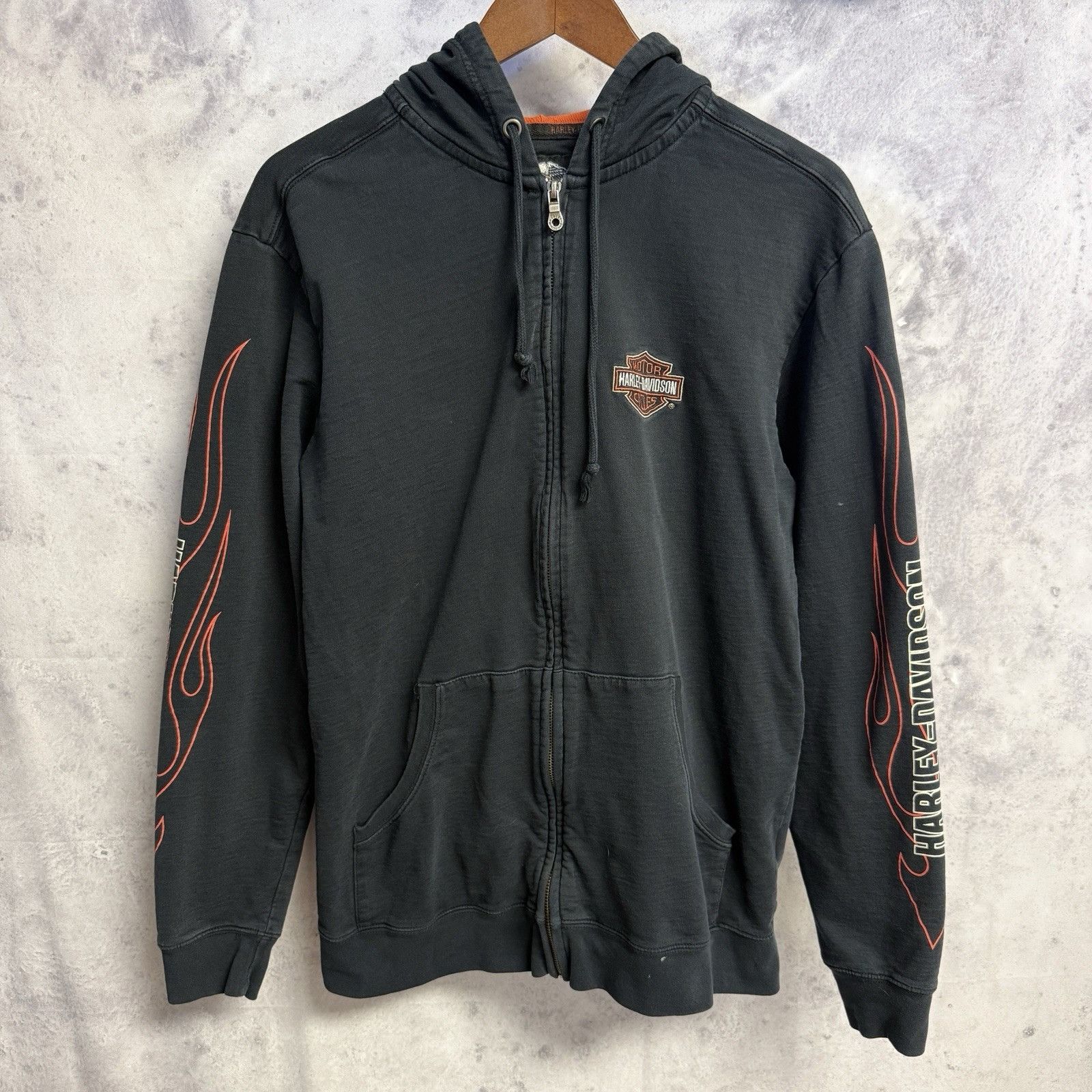 Harley Davidson Harley Davidson Hoodie Sweatshirt Mens Large Black Flame Sle Size US L / EU 52-54 / 3 - 1 Thumbnail