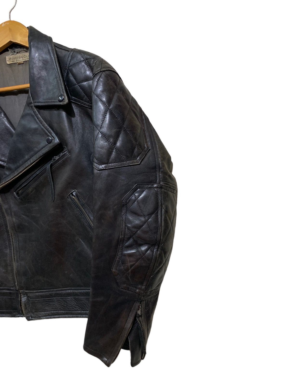 Japanese Brand 🔥HAROLD GEAR DOUBLE COLLAR BIKERS LEATHER JACKET Size US M / EU 48-50 / 2 - 3 Thumbnail