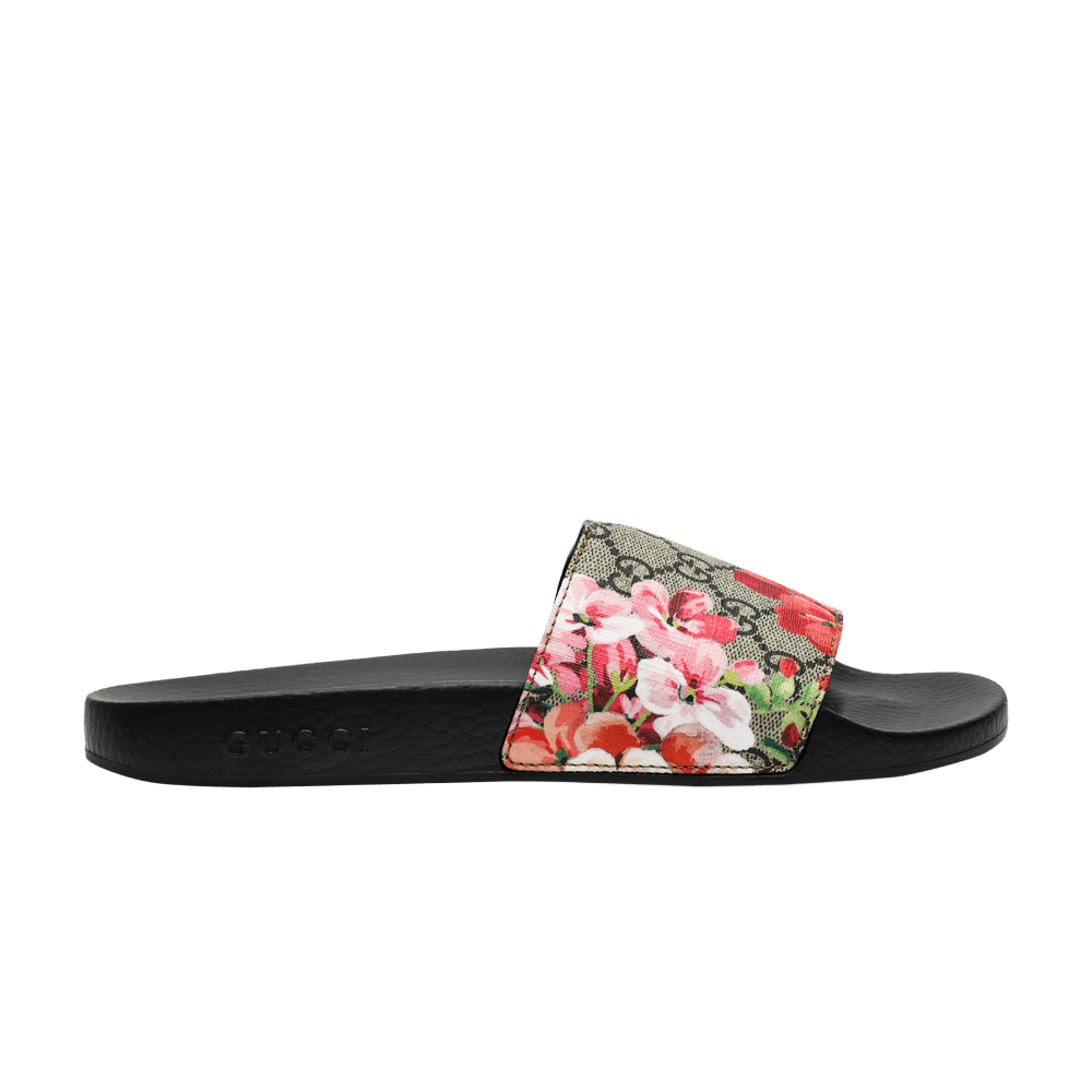 image of Gucci Wmns GG Supreme Slide Blooms in Tan, Women's (Size 4)