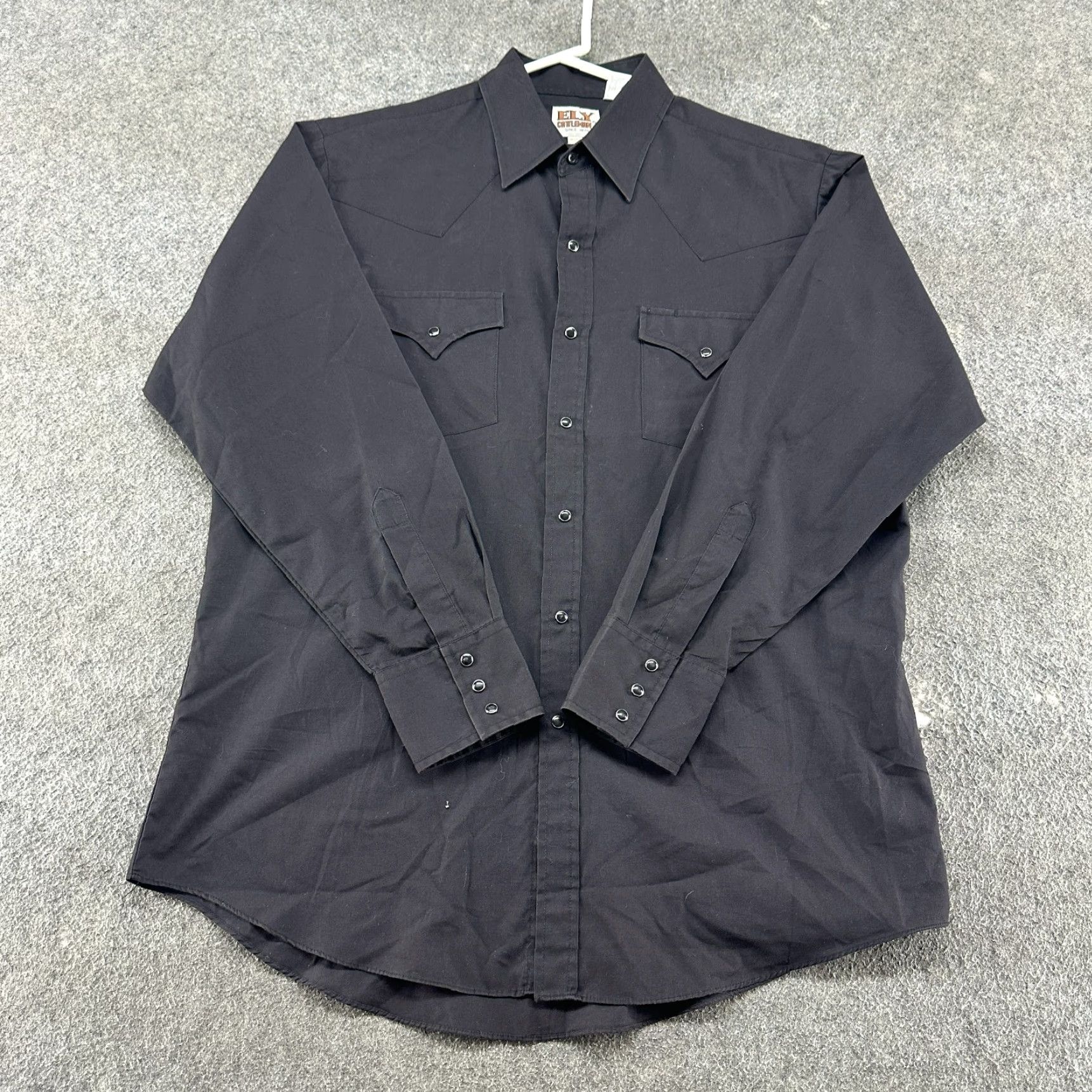 Vintage VINTAGE Ely Cattleman Shirt Men 16.5 34 Black Long Sleeve Button Up Pearl Snap Rodeo Size US XL / EU 56 / 4 - 2 Thumbnail